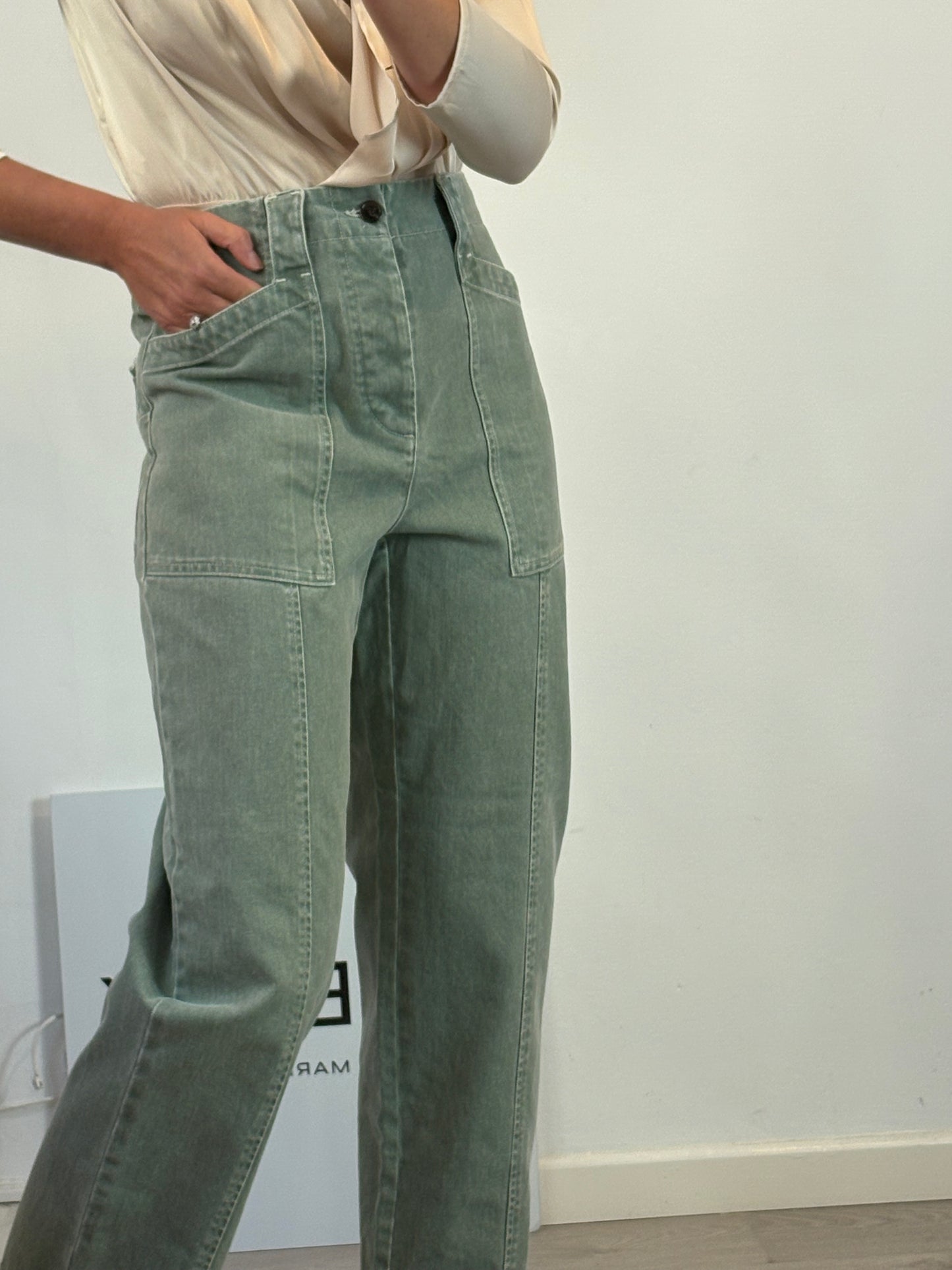 SOEUR. Denim verde agua abotonado
