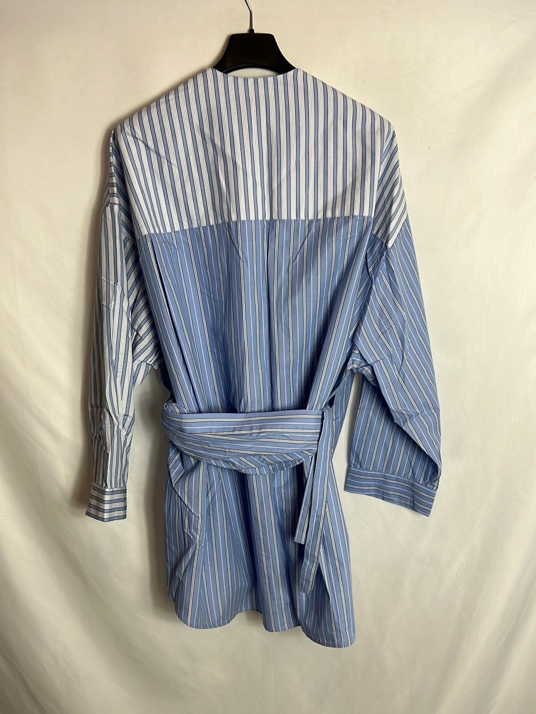 ZARA. Camisa/vestido azul rayas cruzada. T XS