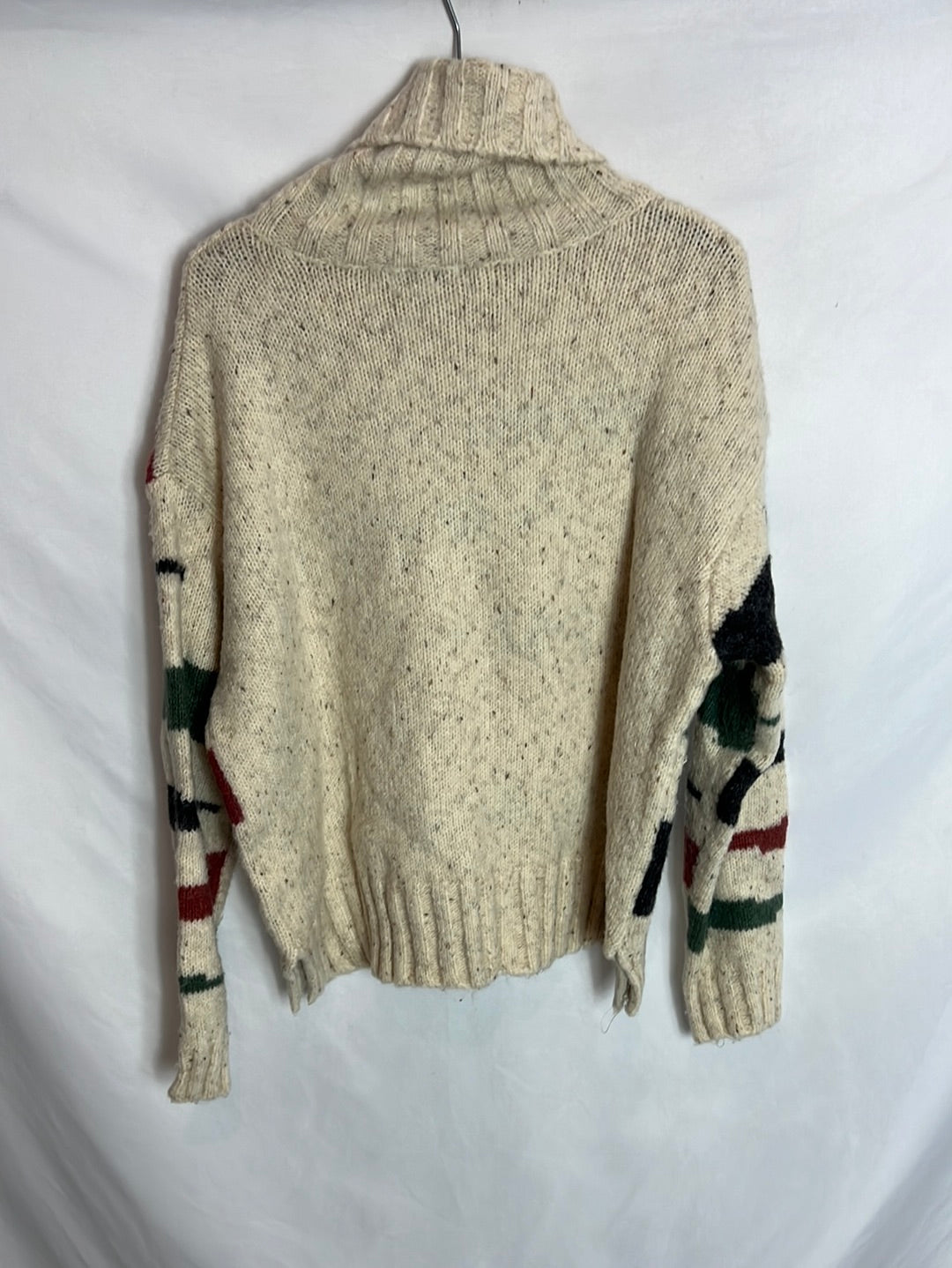 FÓRMULA JOVEN. Jersey beige jaspeado detalles. T 38