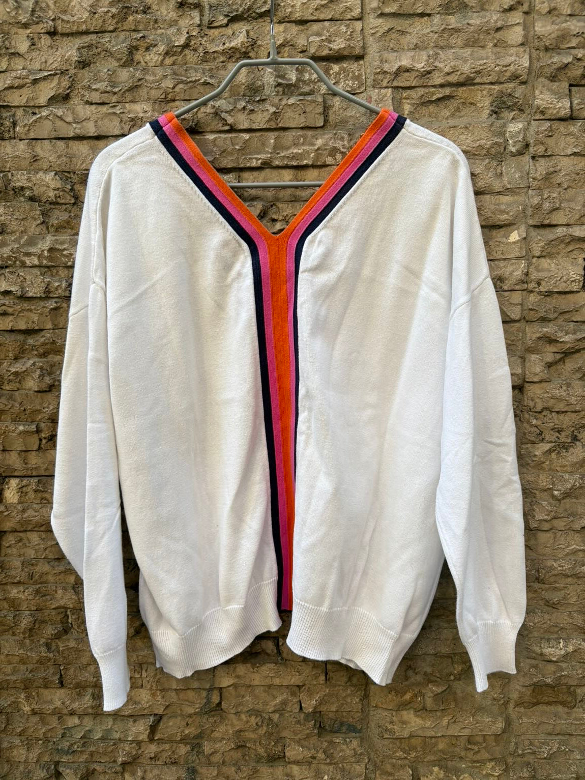VILAGALLO. Jersey algodón cuello pico