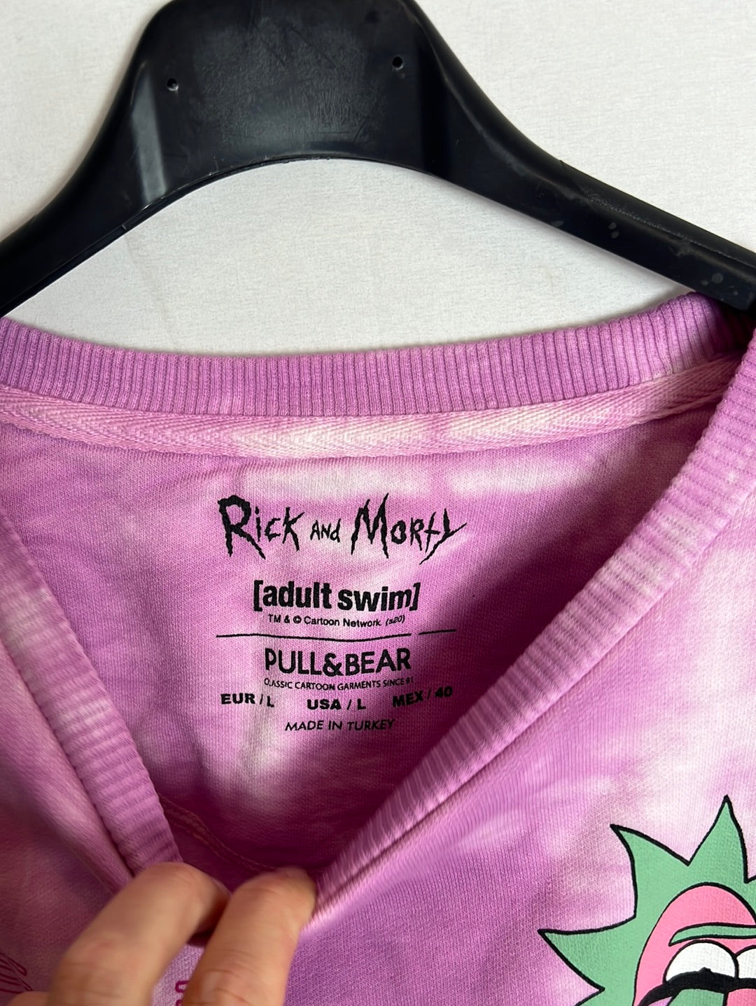 PULL&BEAR . Sudadera tie dye dibujo. T L