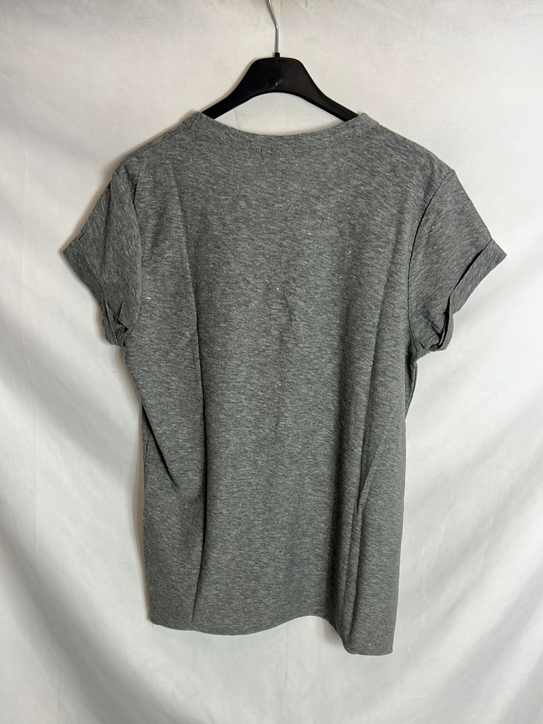 SCALPERS. Heather grey textured logo t-shirt. T l