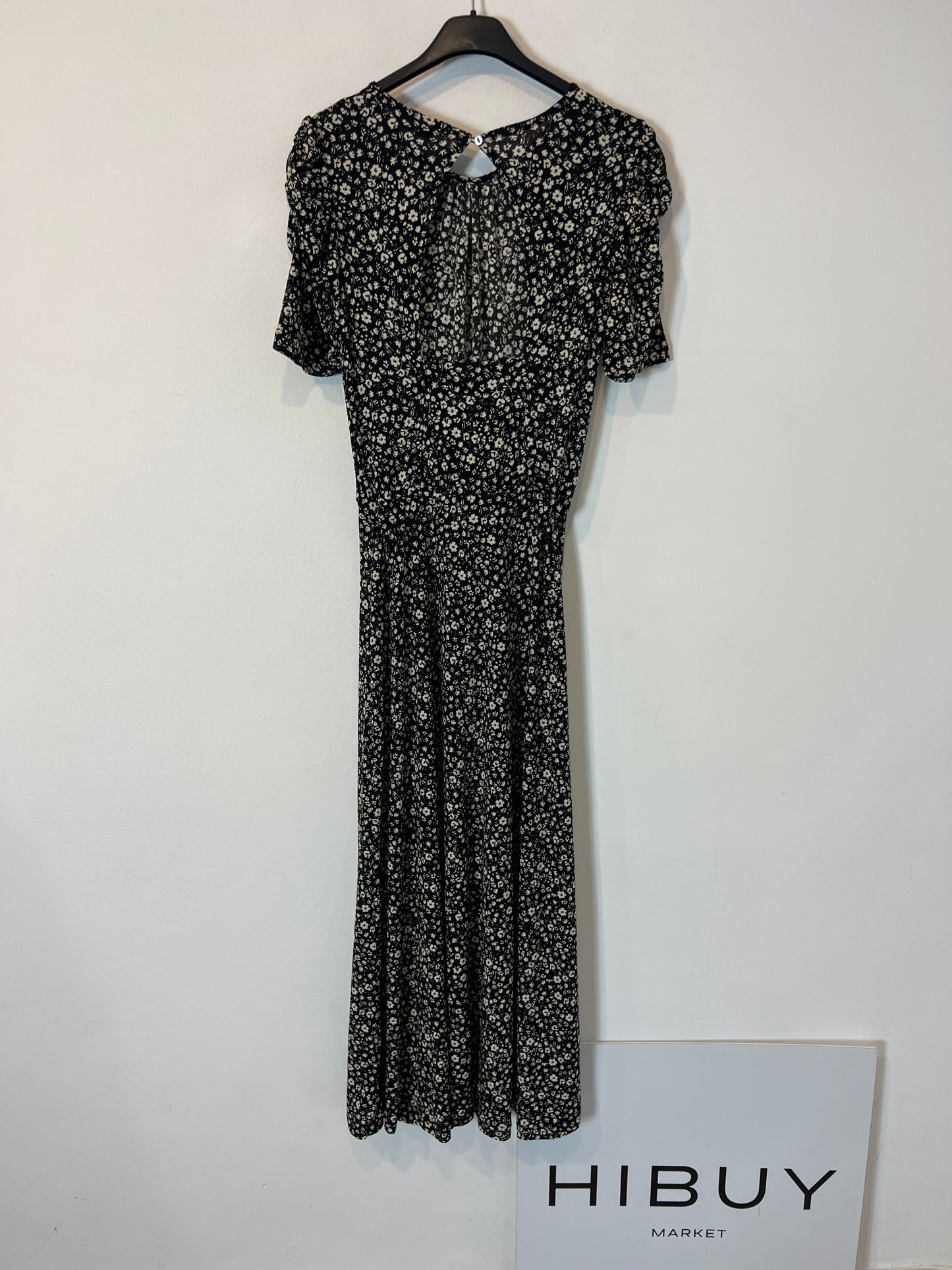 STRADIVARIUS. Vestido largo punto elástico flores. T S