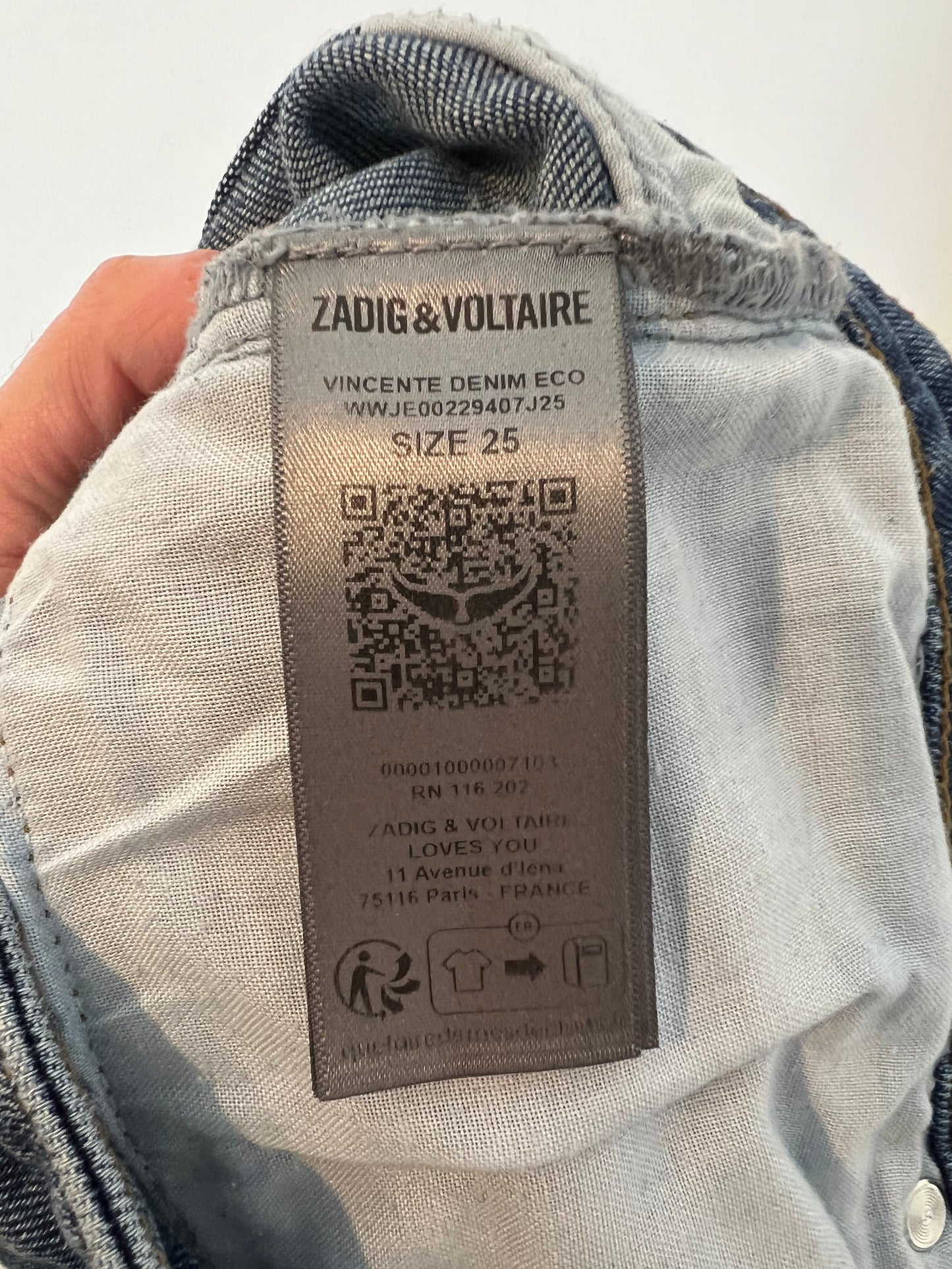 ZADIG&VOLTAIRE. Pantalón denim campana T.25(38)