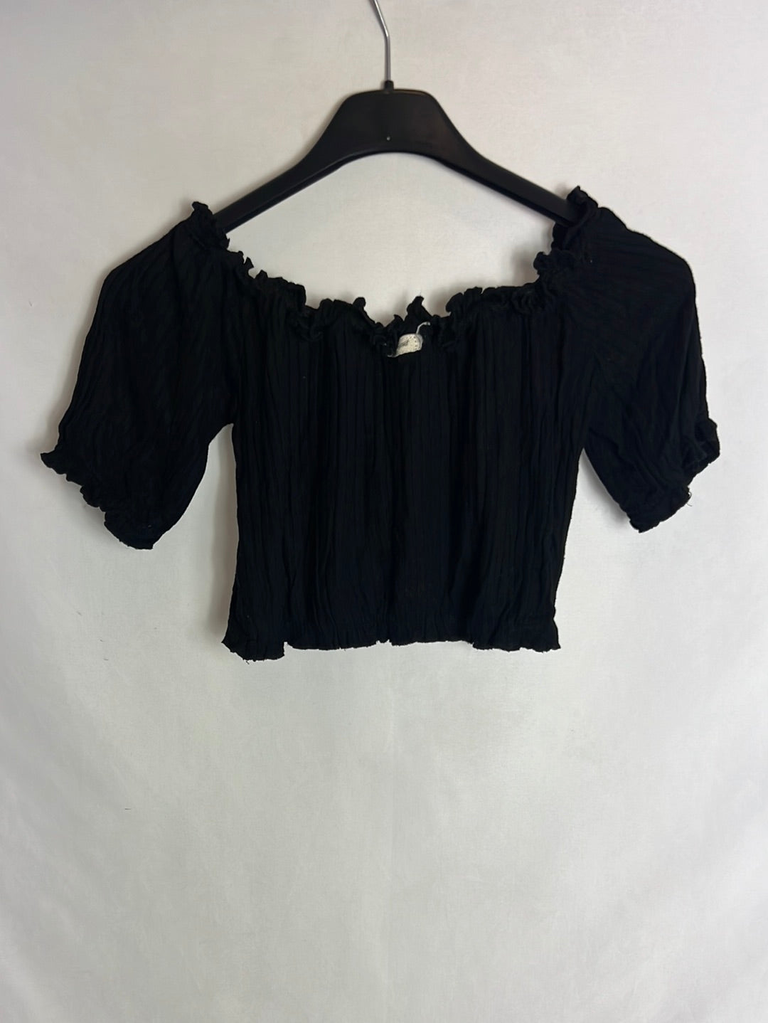 DOUBLE AGENT. Croptop canalé elastico T L