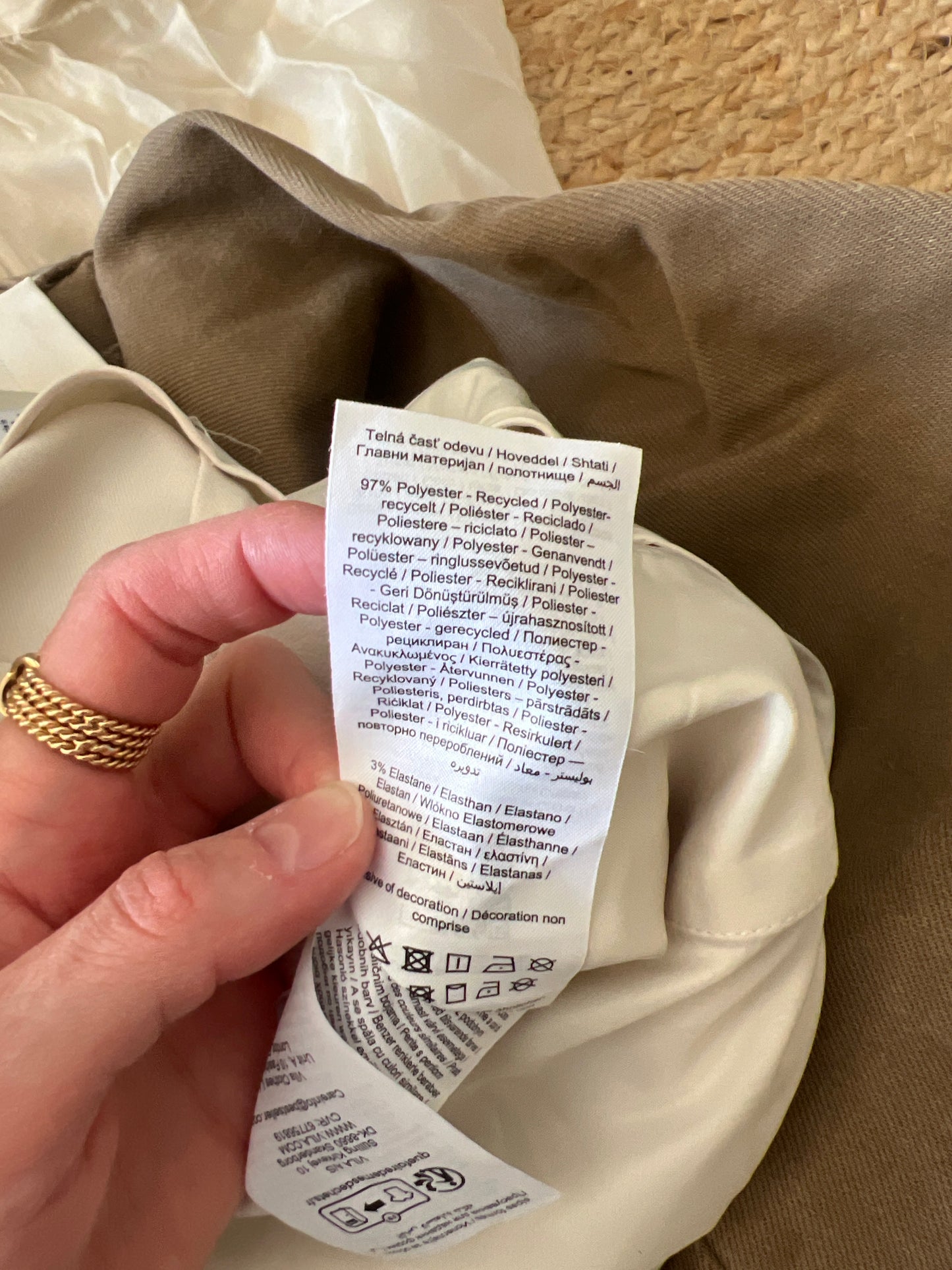 Pantalón fluido beige T.36