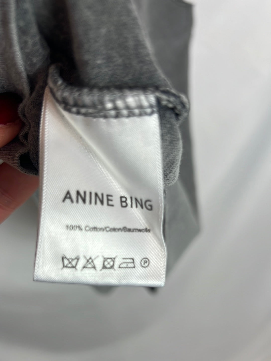 ANINE BING. Camiseta gris sin mangas. T M/L
