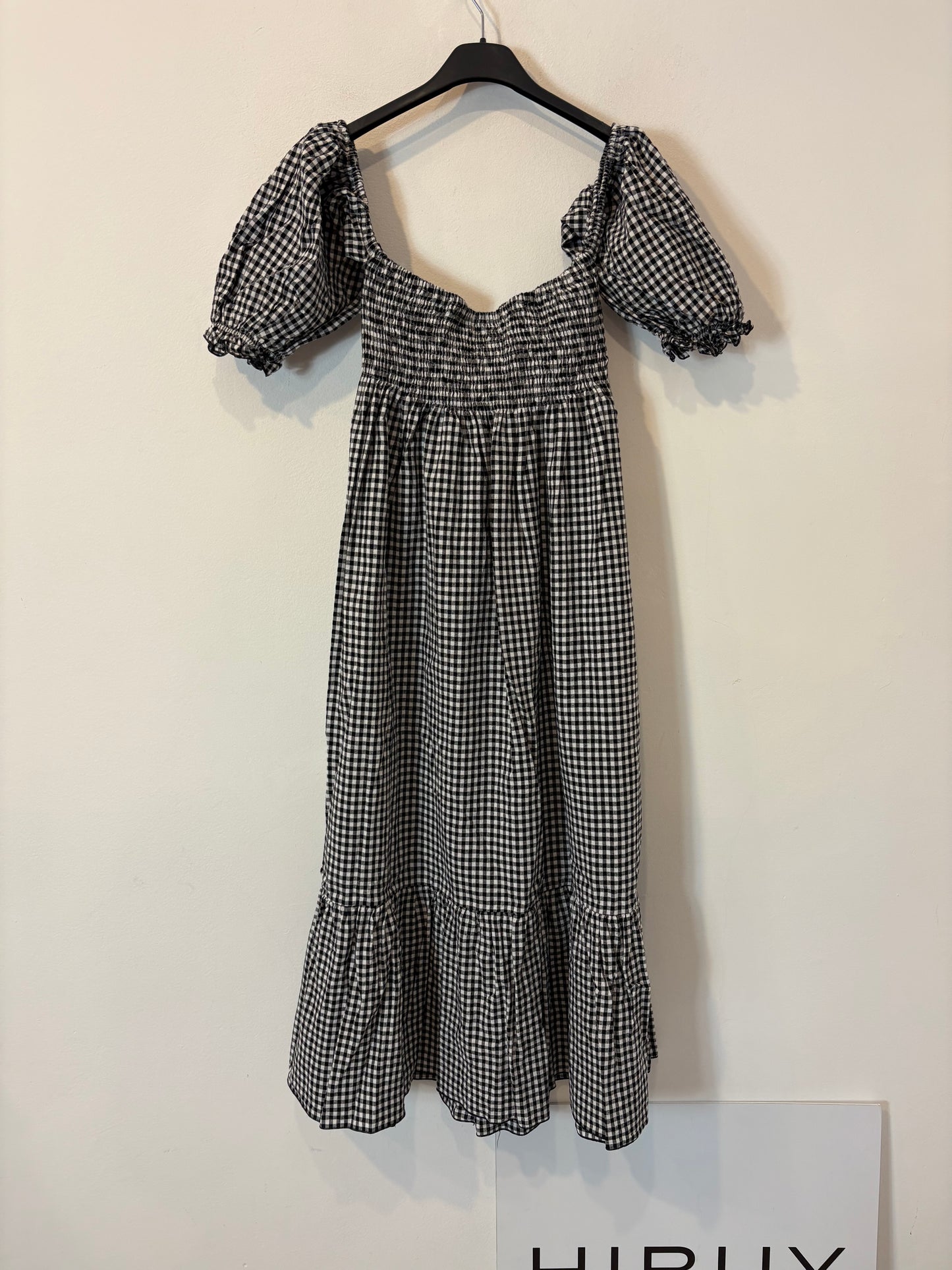 Vestido midi vichy detalle mangas