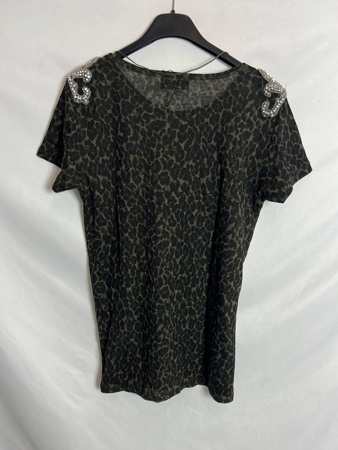 ZARA. Camouflage T-shirt with shoulder detail. TM