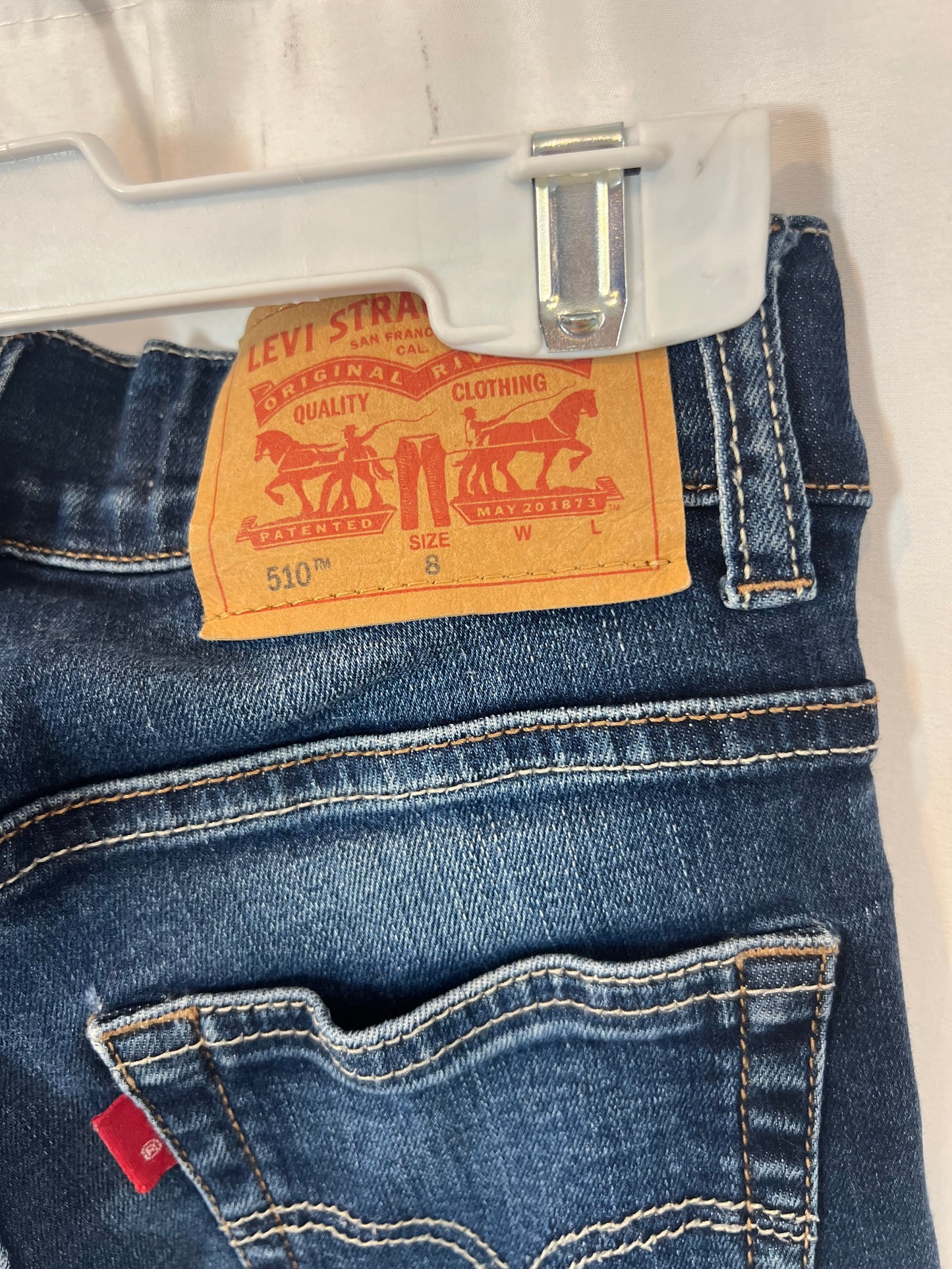 LEVI'S. Dark stretch skinny denim. Size 8 years