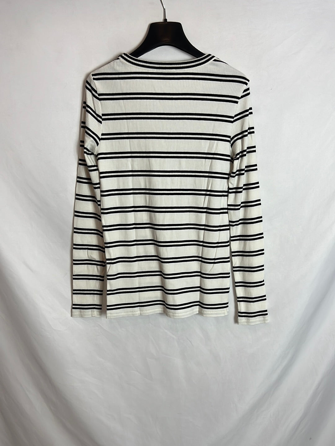 MASSIMO DUTTI. Jersey canalé rayas T.S