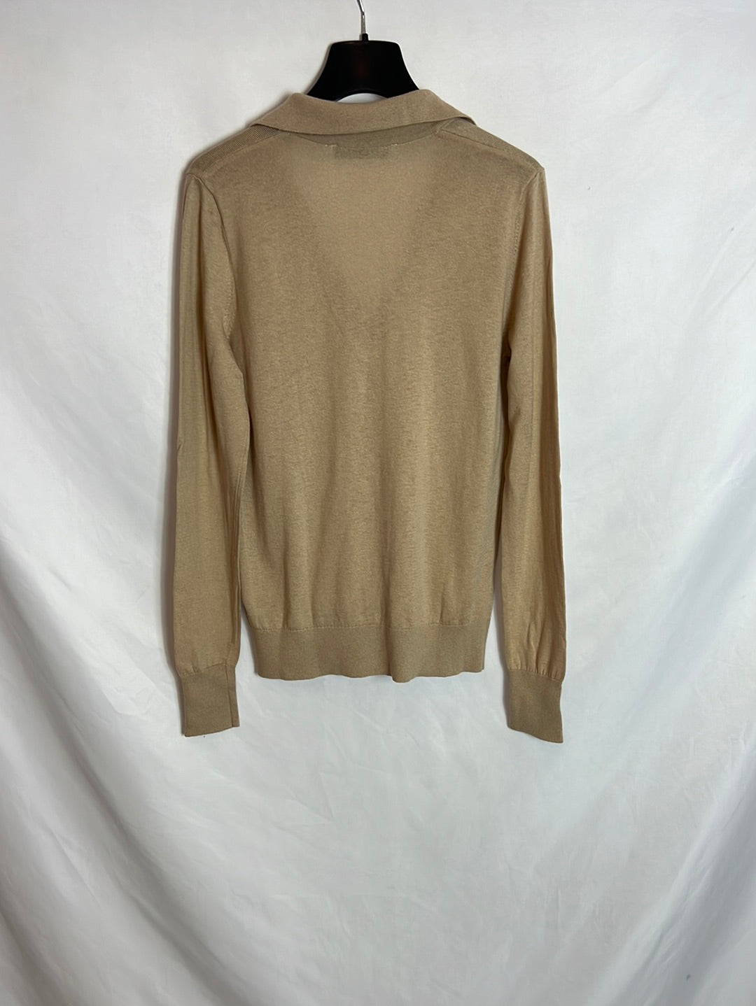 ZARA. Jersey beige polero T.m