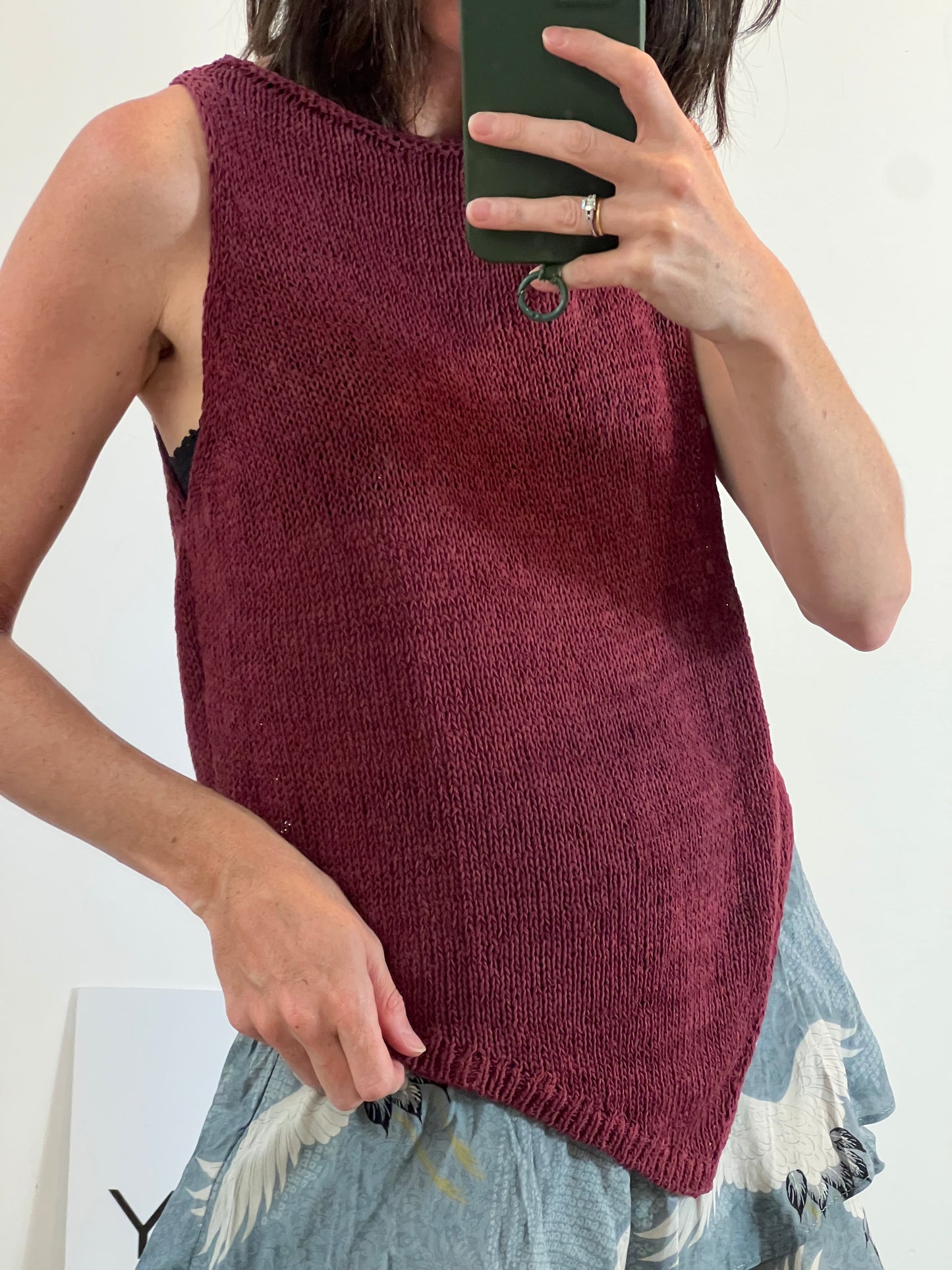 MASSIMO DUTTI. Top burdeos punto T.xs