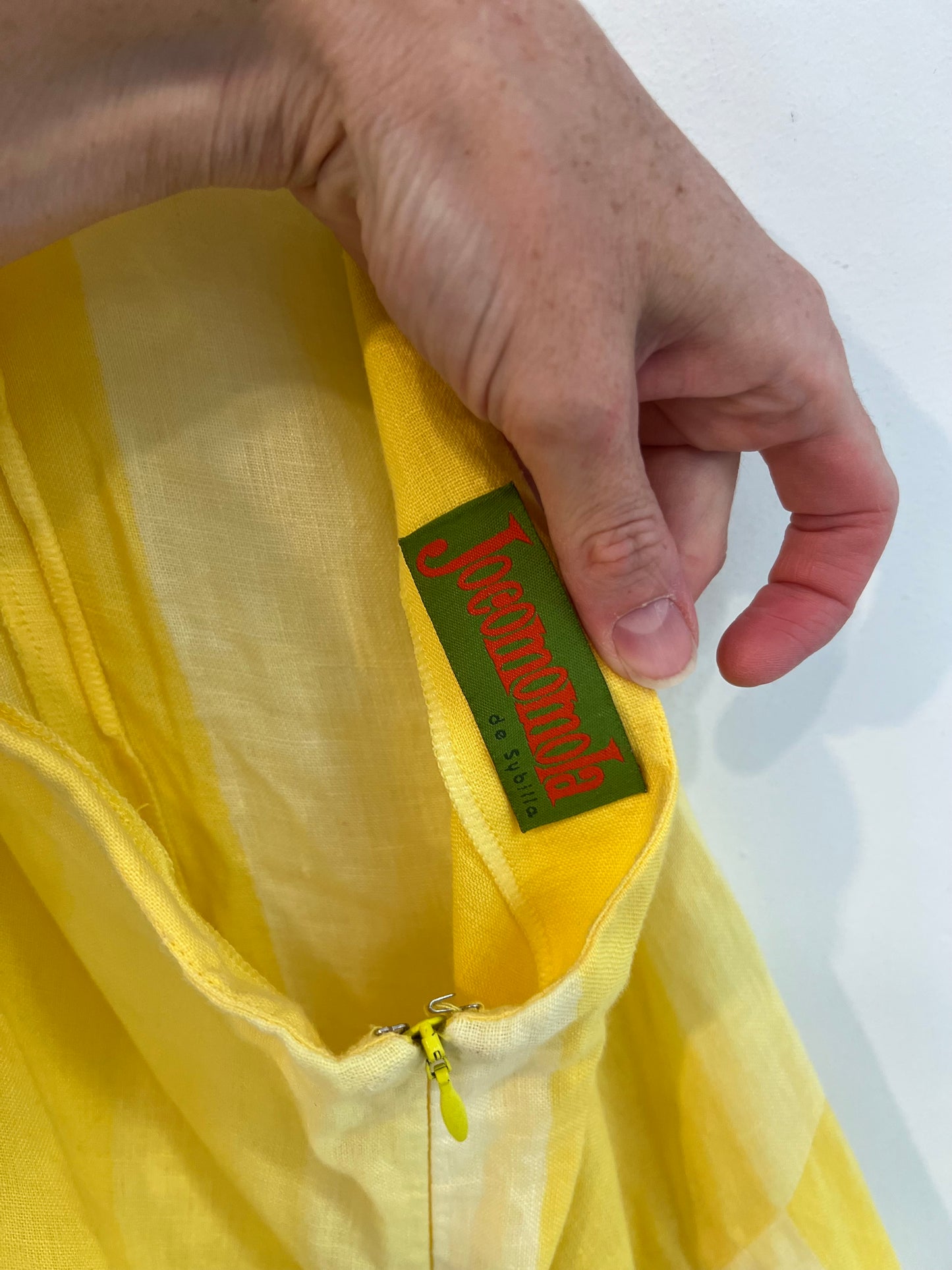 JOCOMOMOLA. Vestido midi lino tablas. T M