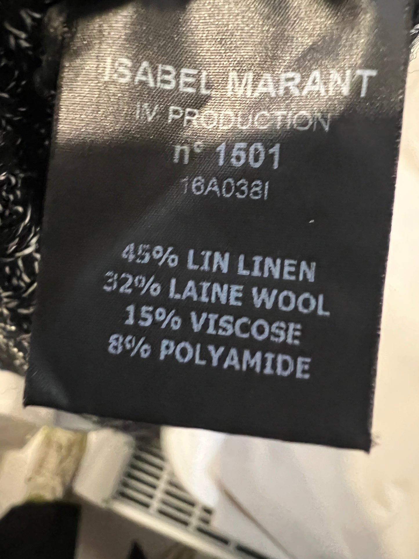 ISABEL MARANT. Vestido gris canalé jaspeado. T 36