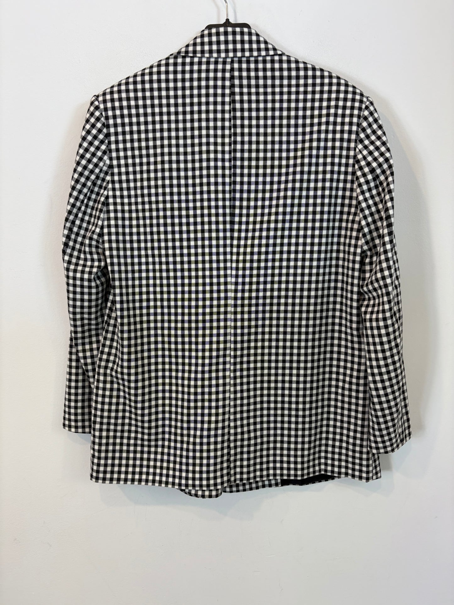 ZARA. Black and white gingham blazer. Size XS
