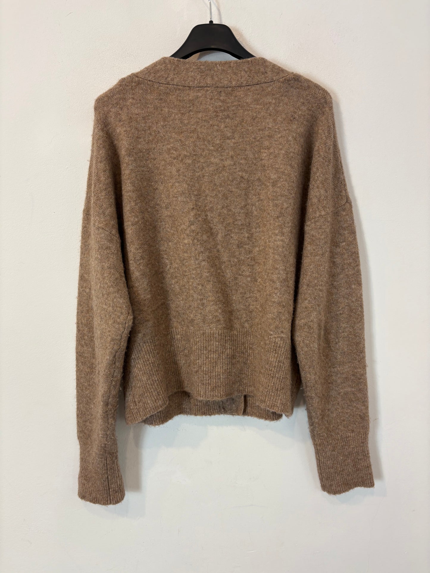 Chaqueta beige jaspeada con lana