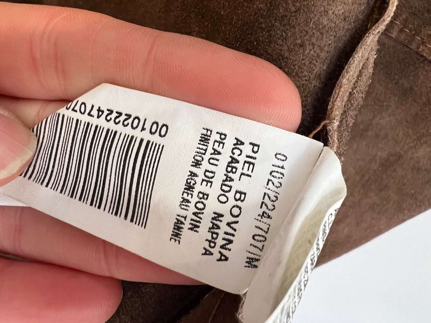 ZARA. Chaleco piel flecos. T M