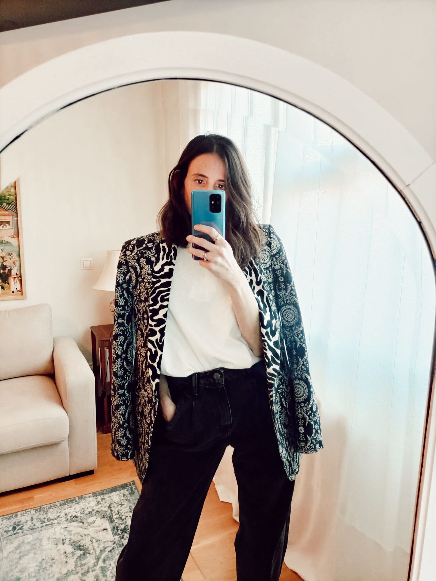 PINKO. blazer estampada T.36