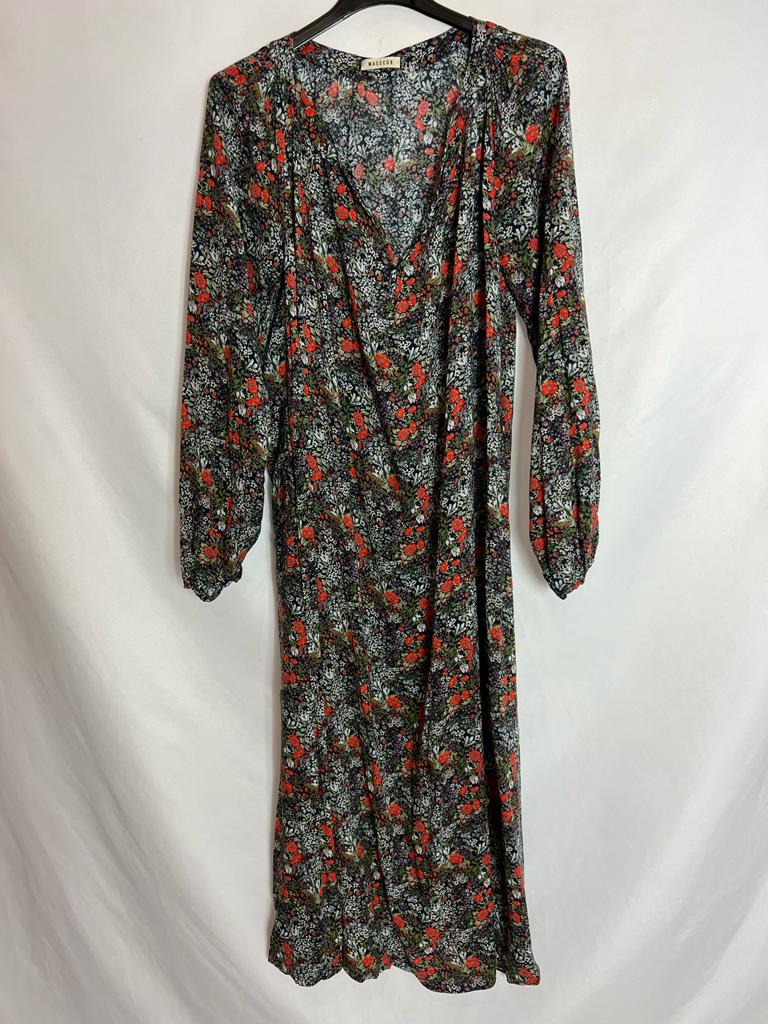 MASSCOB. Flowing floral midi dress. T.L.