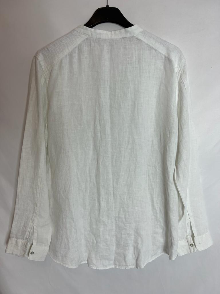 ZARA. White linen blouse with pocket. TS