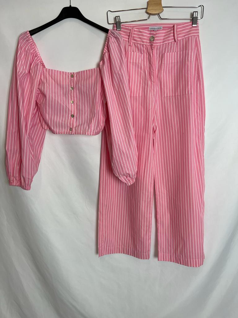 MARIADELAORDEN. Pink top and pants total look. TS