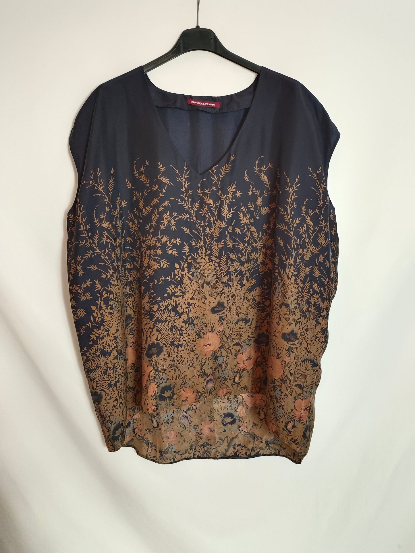 COMPTOIR DES COTONNIERS. Oversized blue blouse T.2(m)
