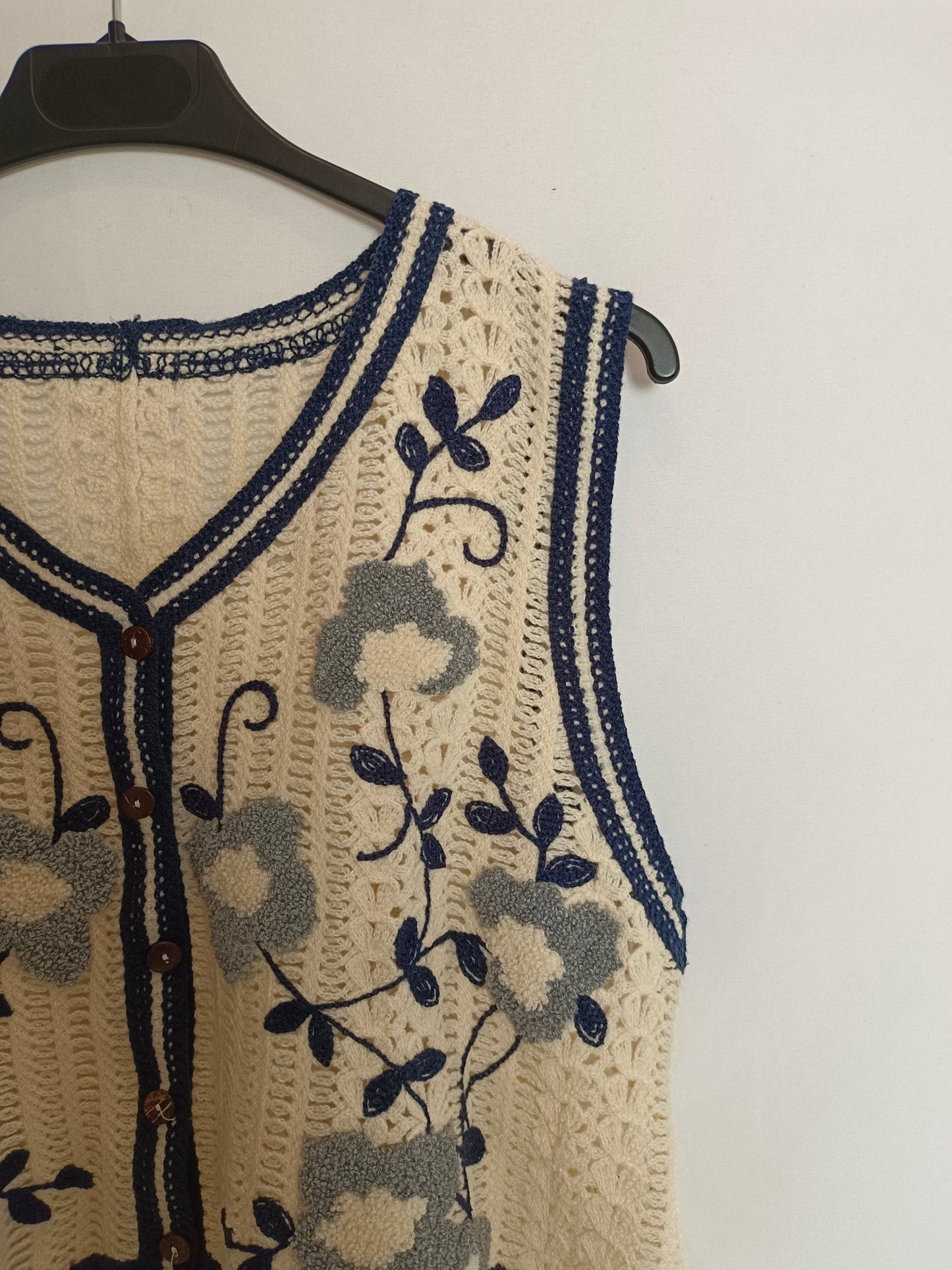 OTRAS. Chaleco beige bordado TU(S)