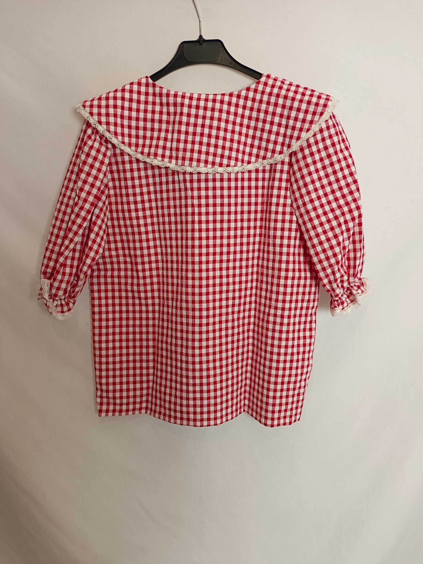 BIRINIT. Blusa roja cuadros T.m