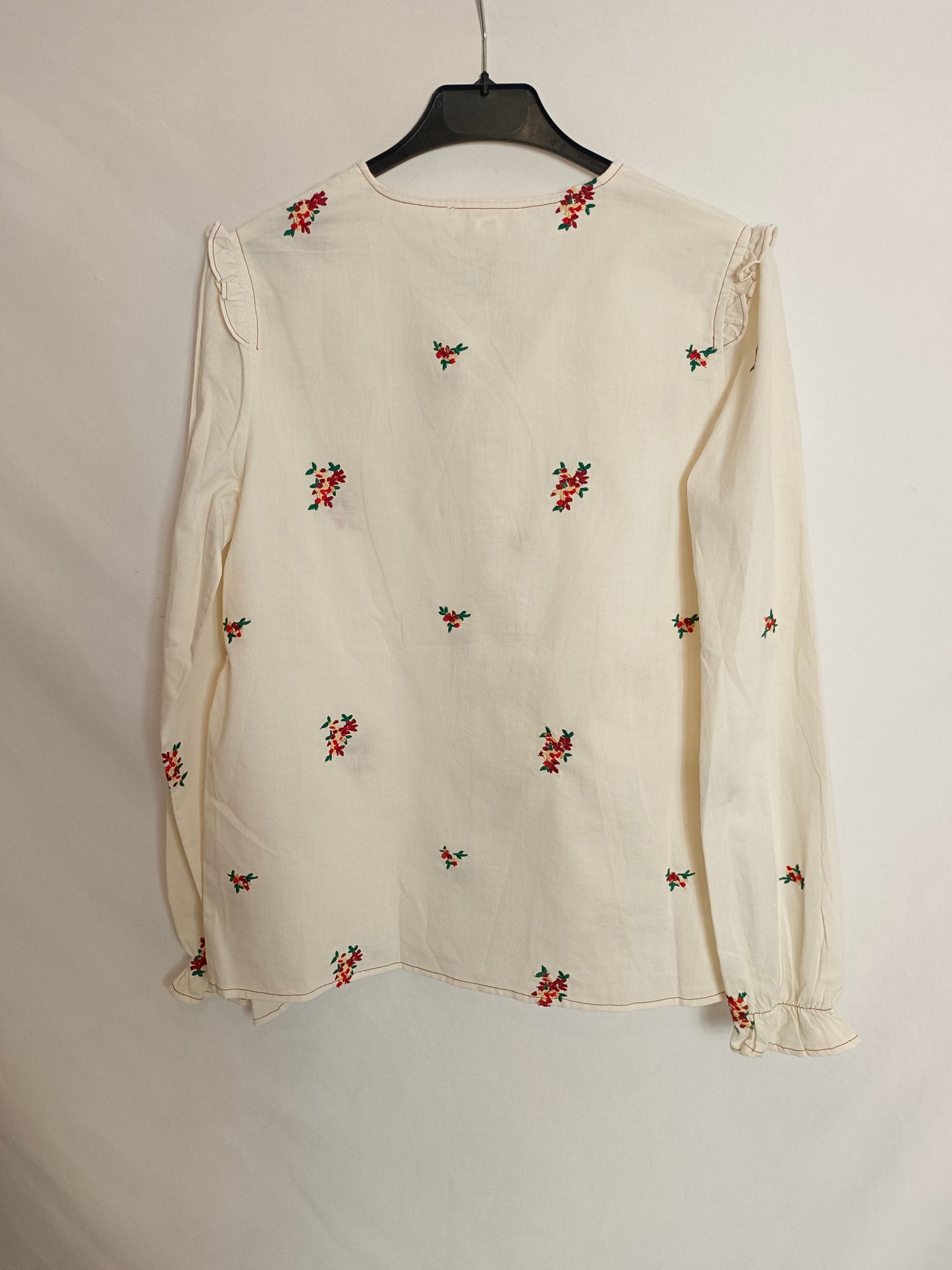 INTROPY. Embroidered beige blouse T.36