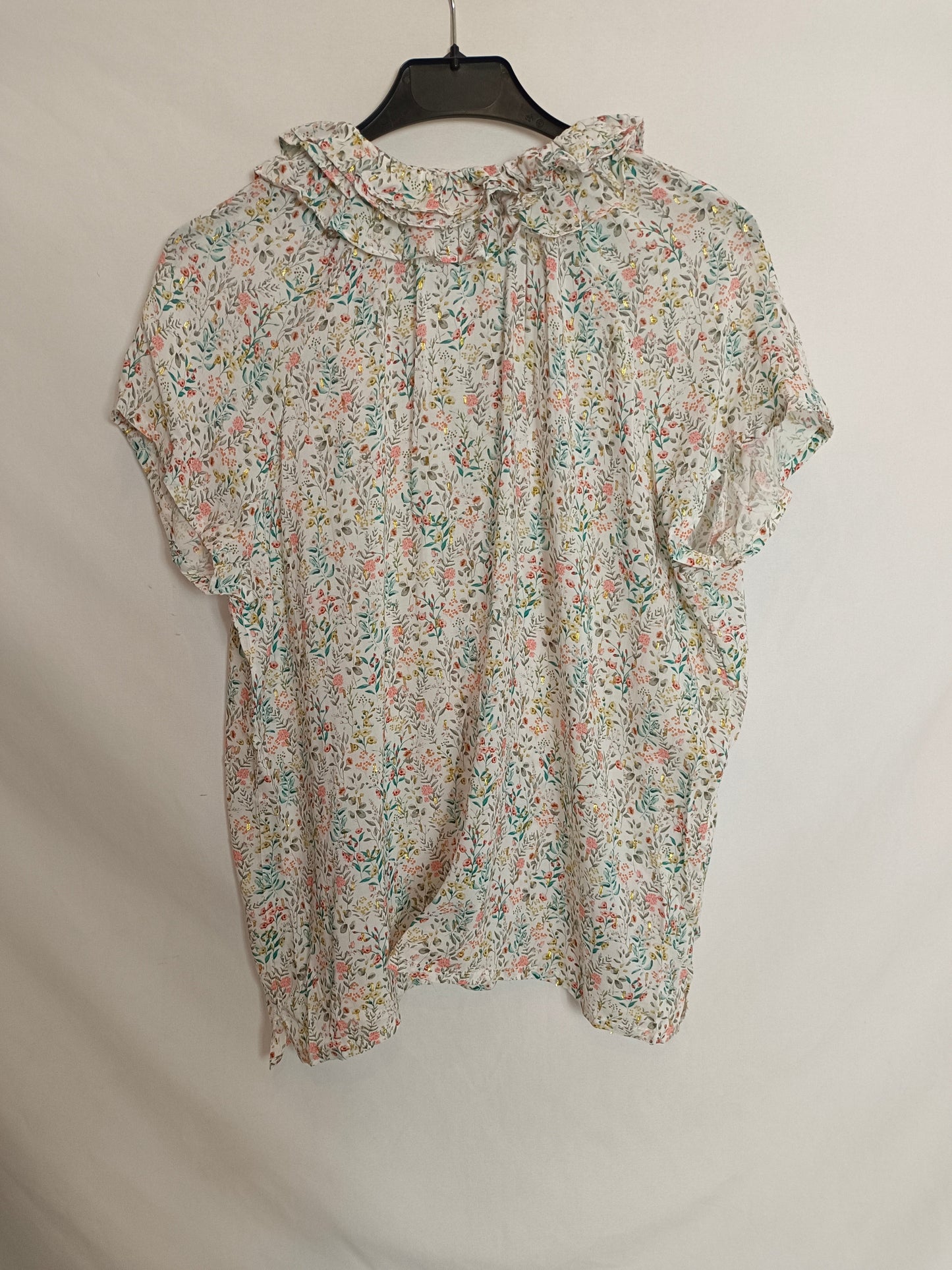 COSMOSOPHINE. Blusa blanca florecitas T.s