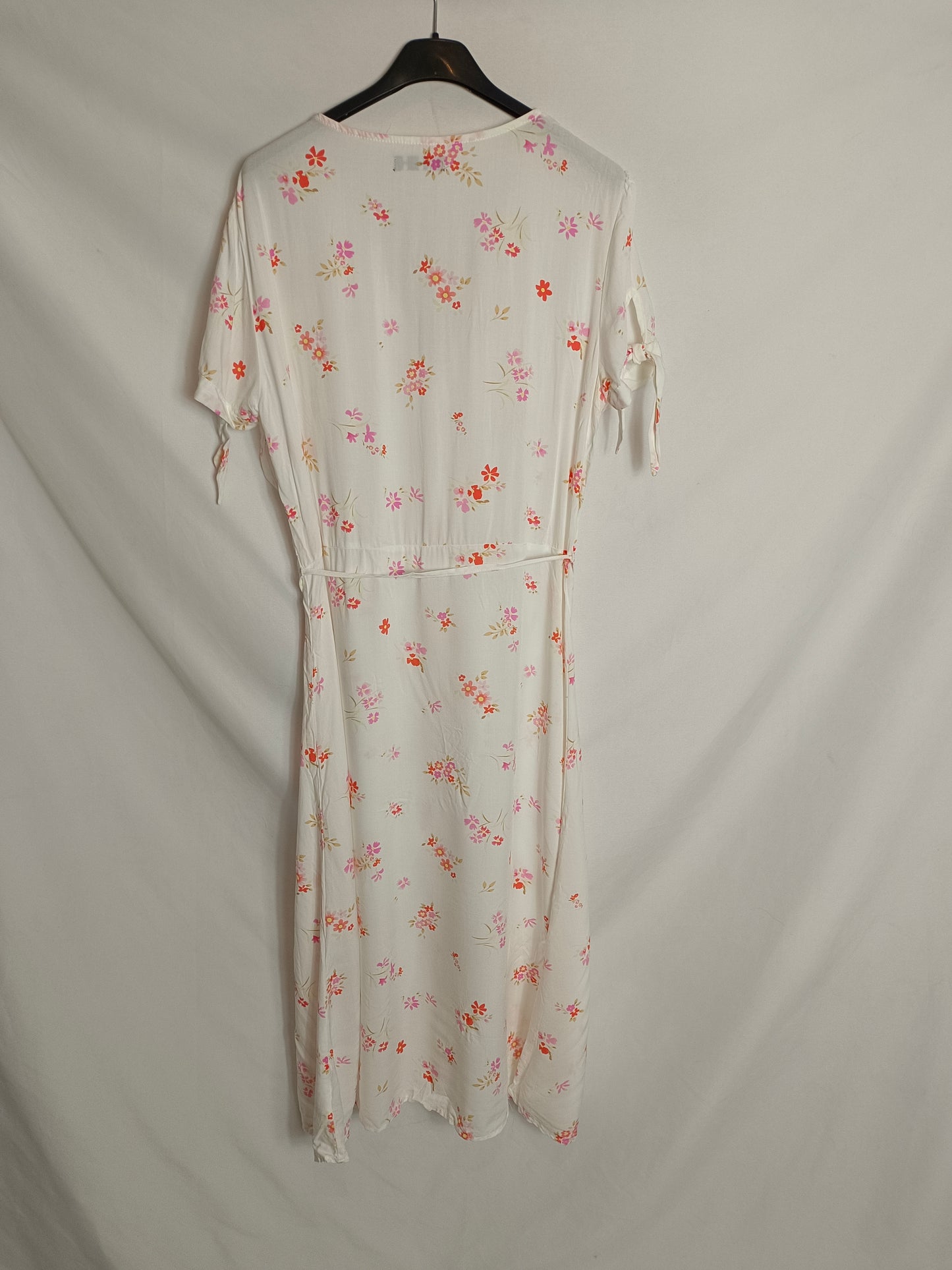 TEX. Vestido midi blanco flores T.m