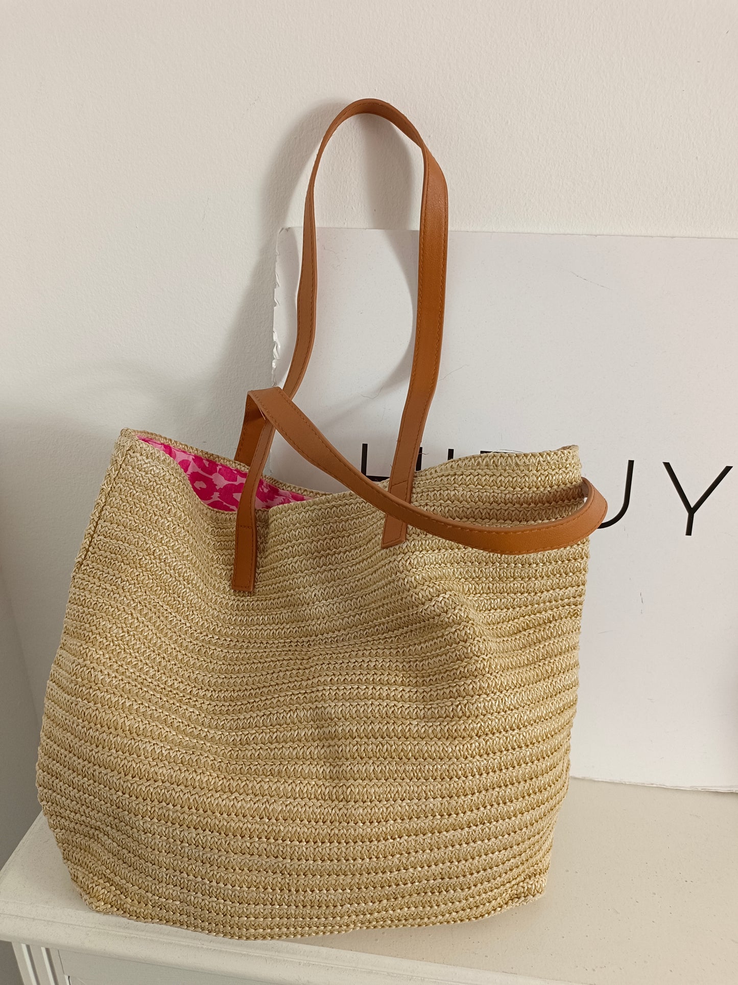 MUSTANG. Bolso rafia bordado