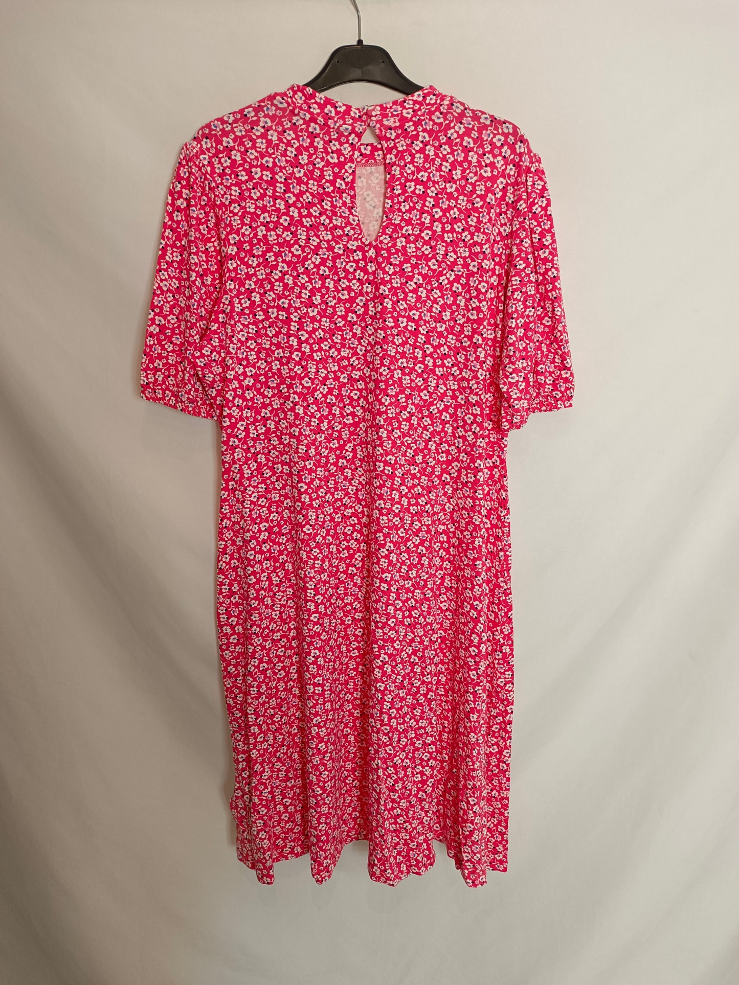 M&S COLLETION. Vestido rojo flores T.42