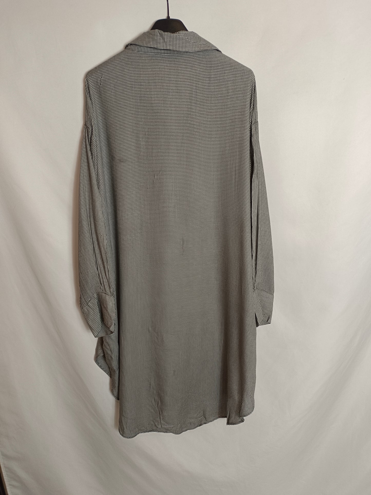 ZARA. Vestido camisero pata de gallo T.m