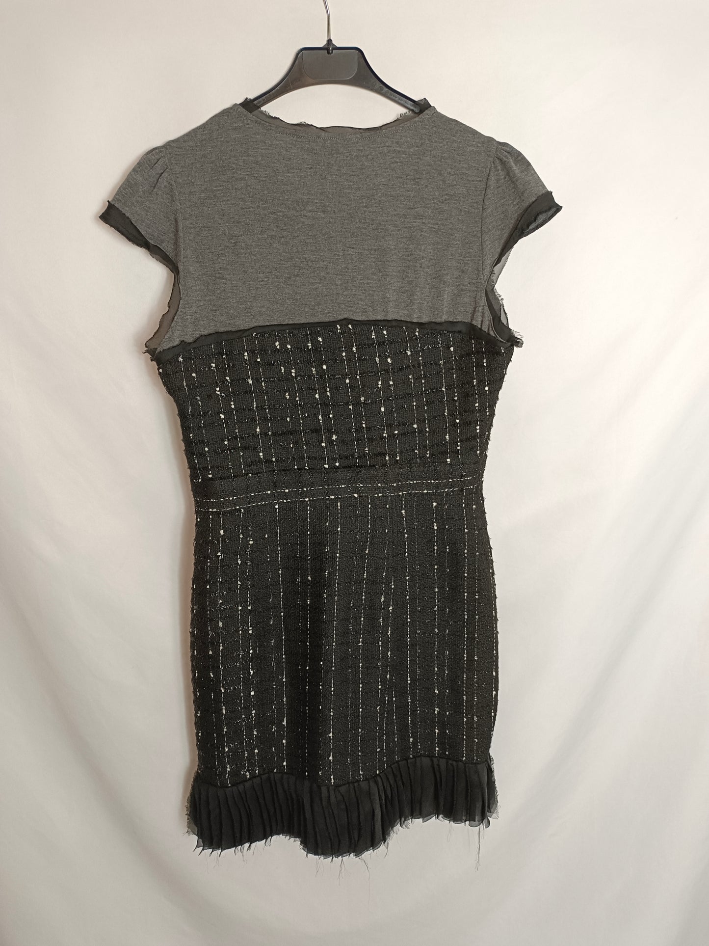 TWELVE BY TWELVE. Vestido negro tweed T.l