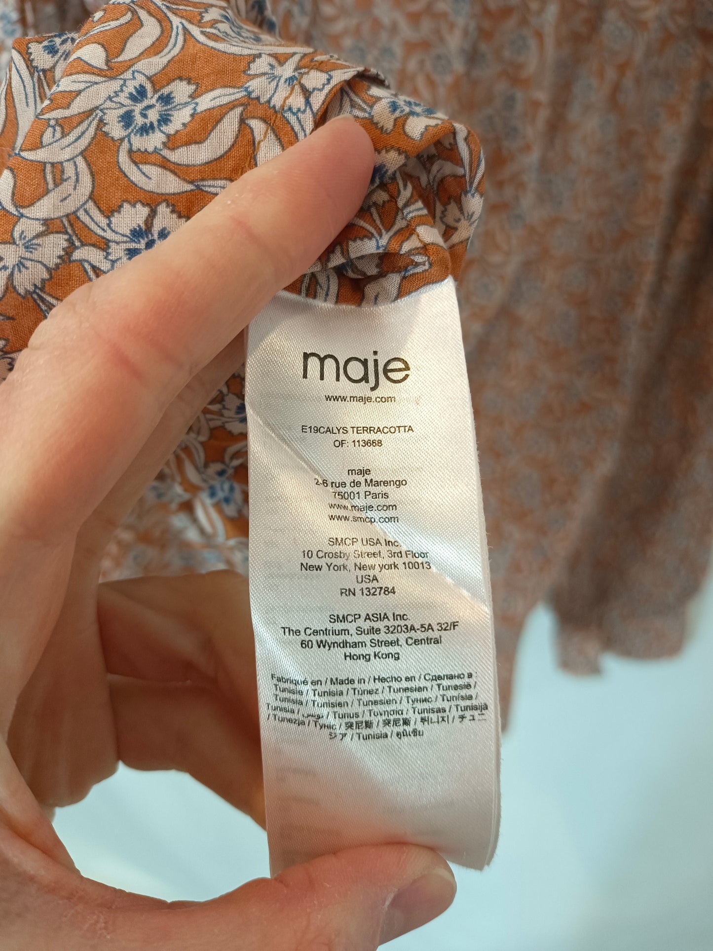 MAJE. Floral tile blouse T.xs