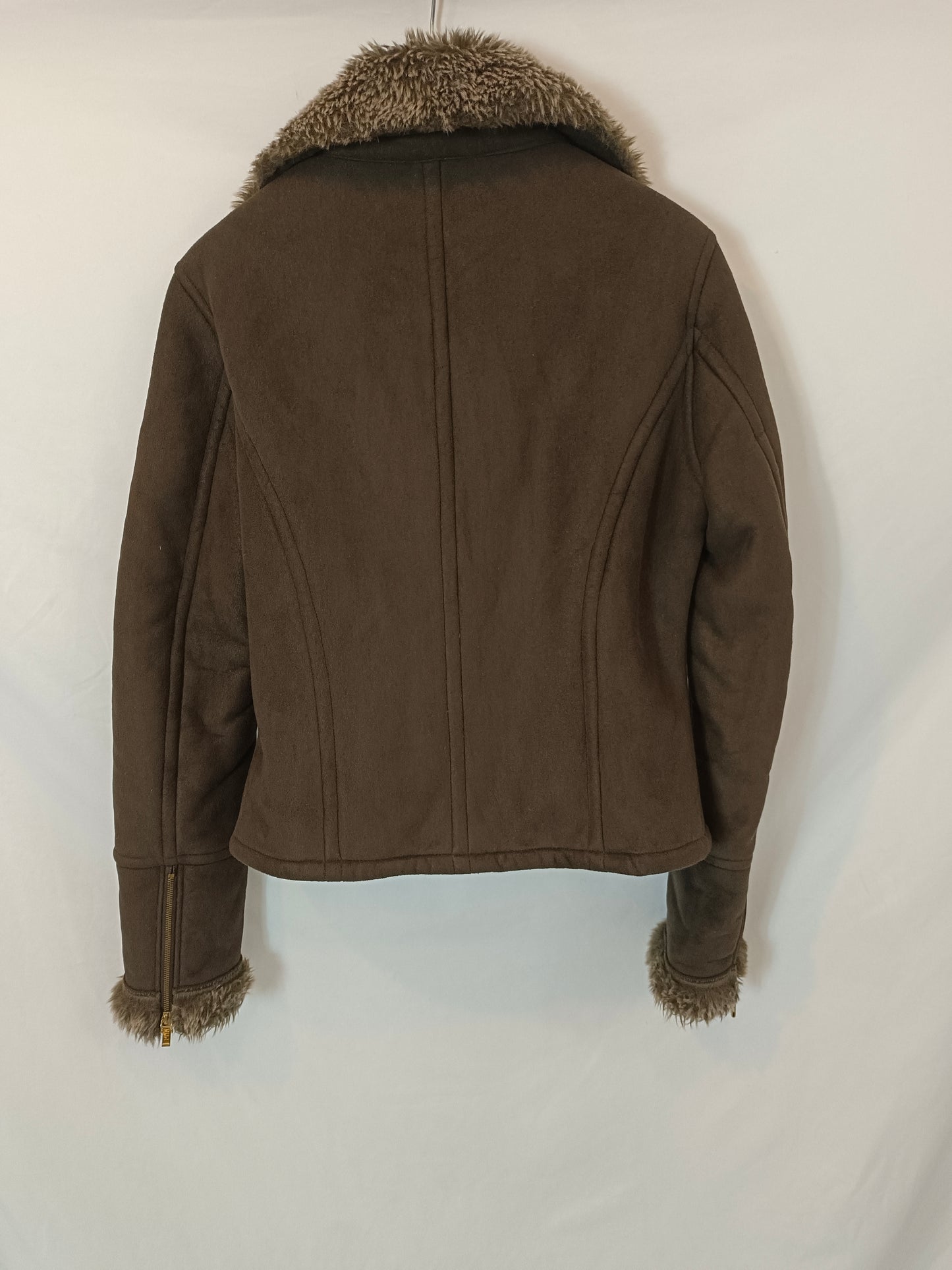 PHARD. Brown biker suede hair T.40