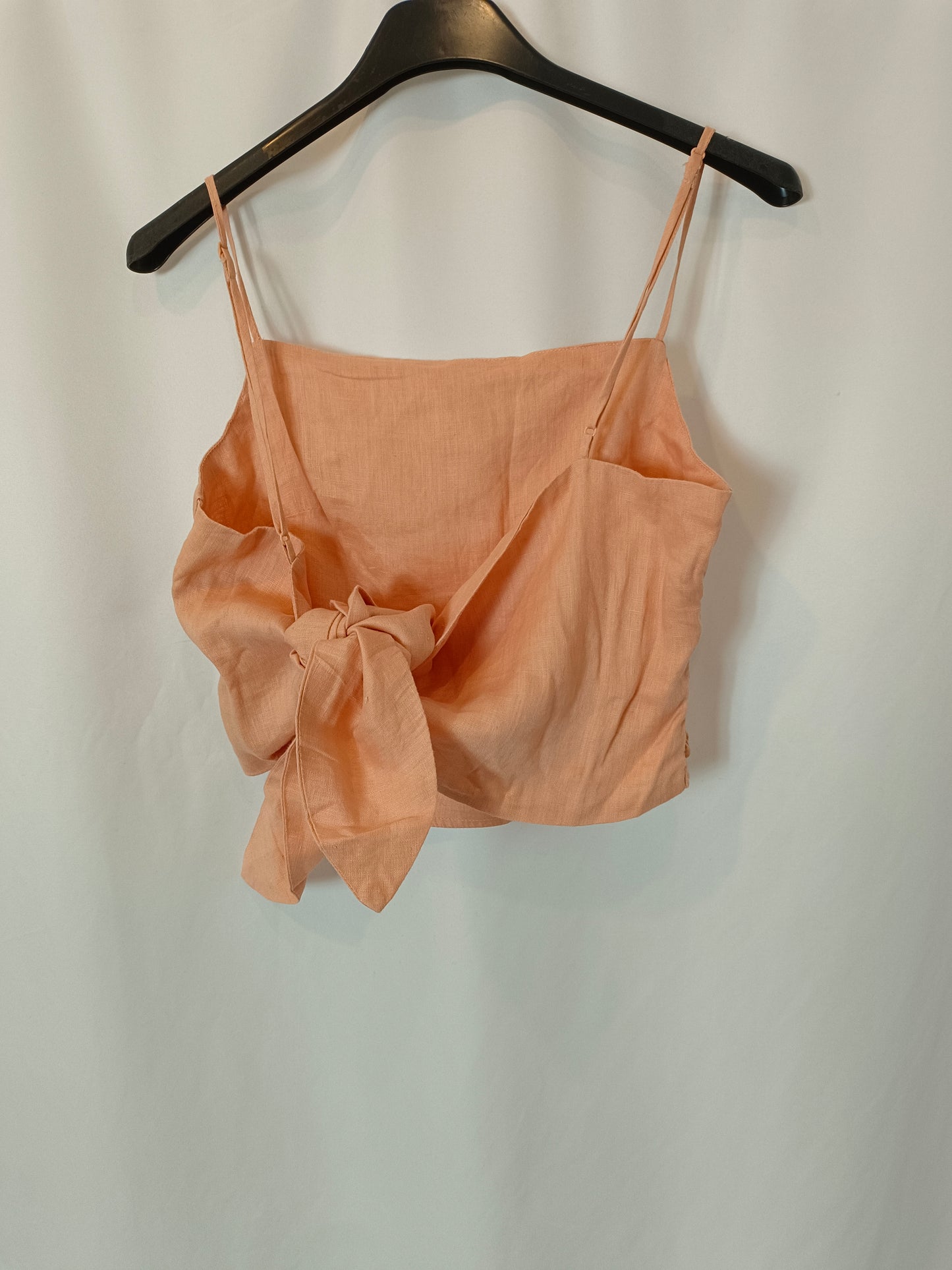 H&M. Top naranja lino T.xs