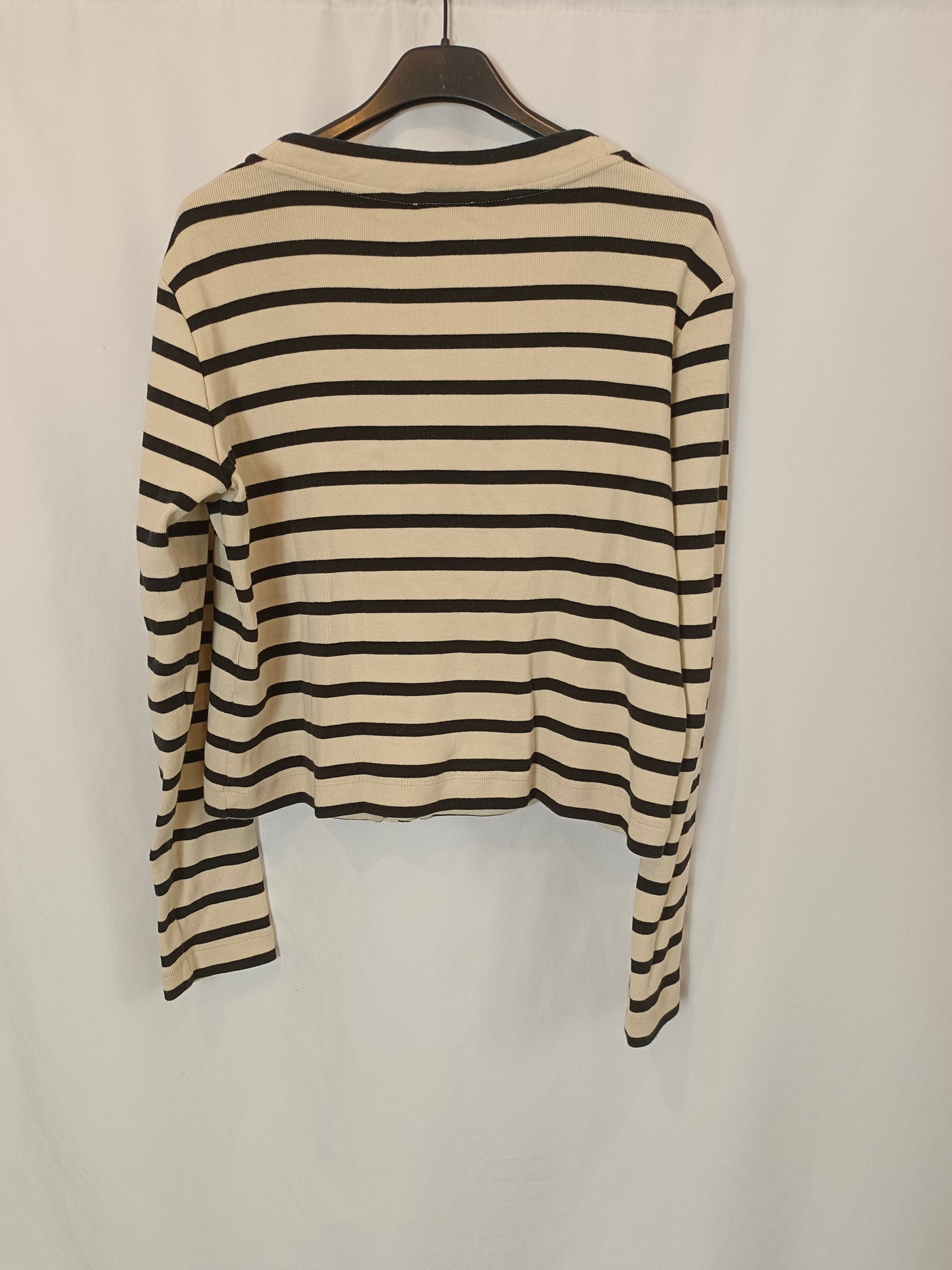 MASSIMO DUTTI. Jersey beige rayas T.m