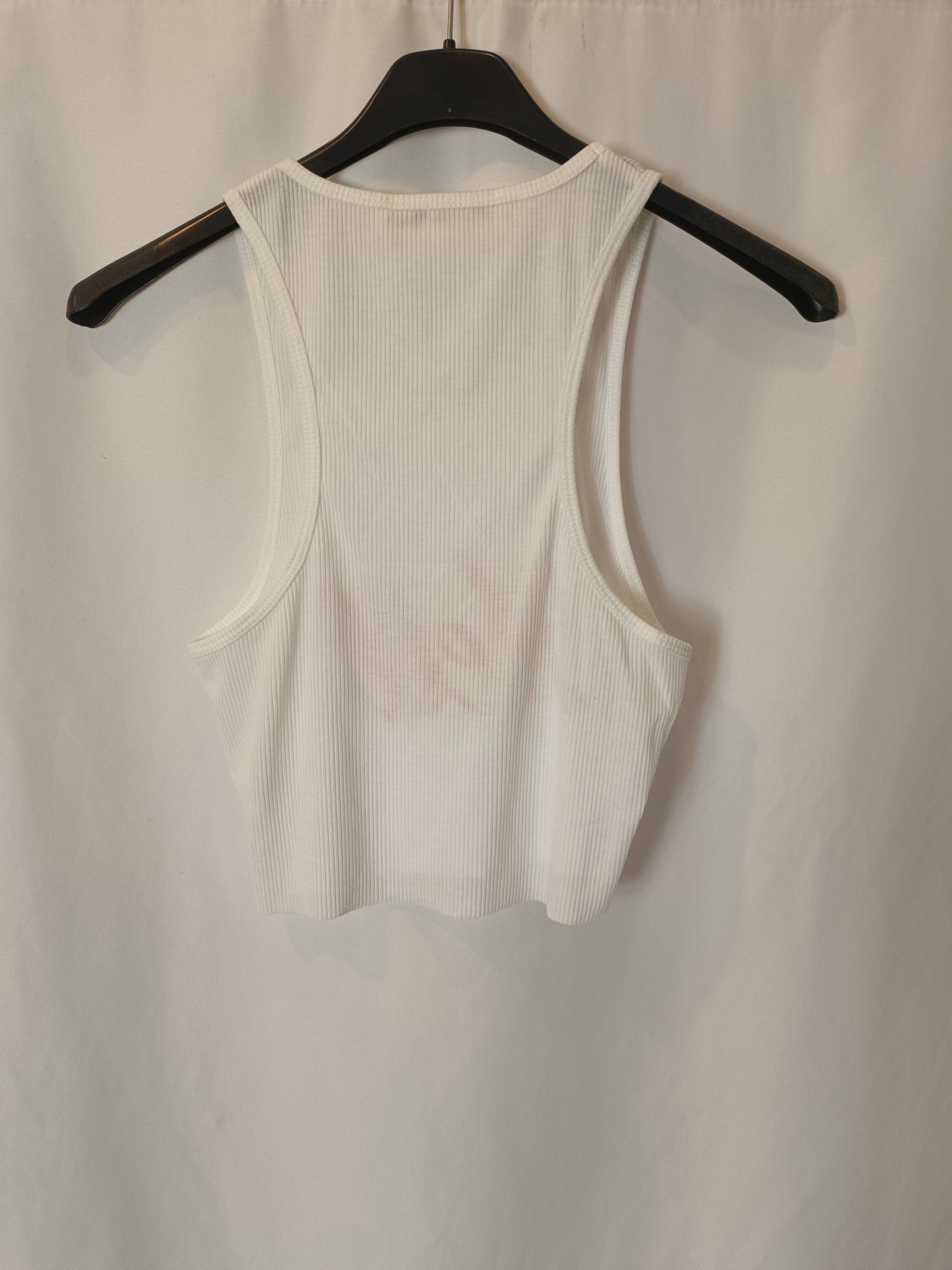 THE NAKED TIGER. Camiseta blanca crop T.l (S)