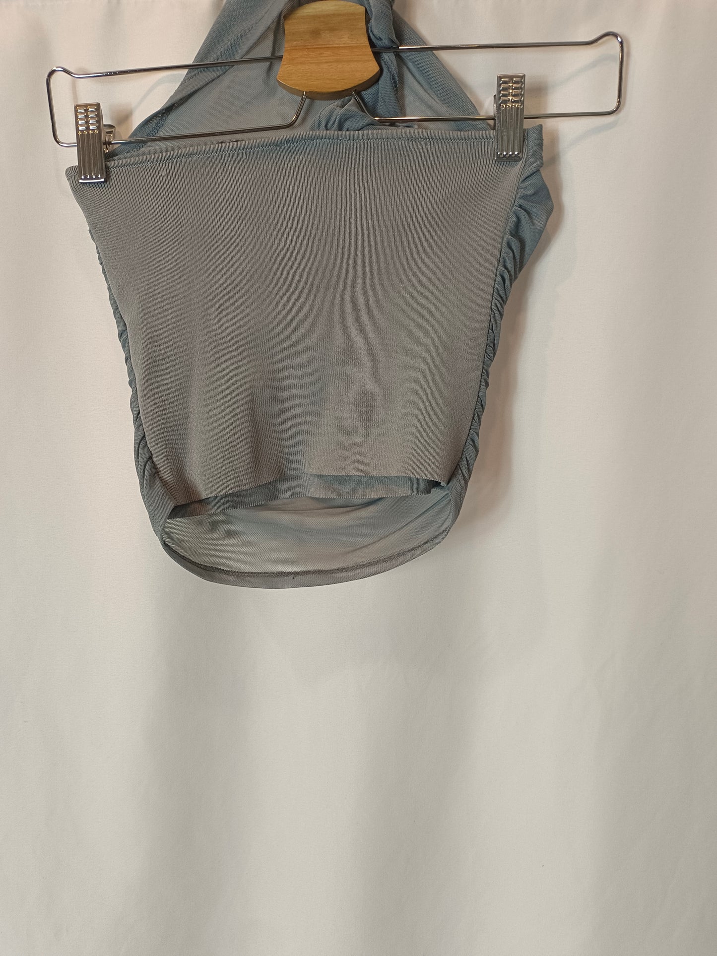 ZARA. Top azul rejilla T.s