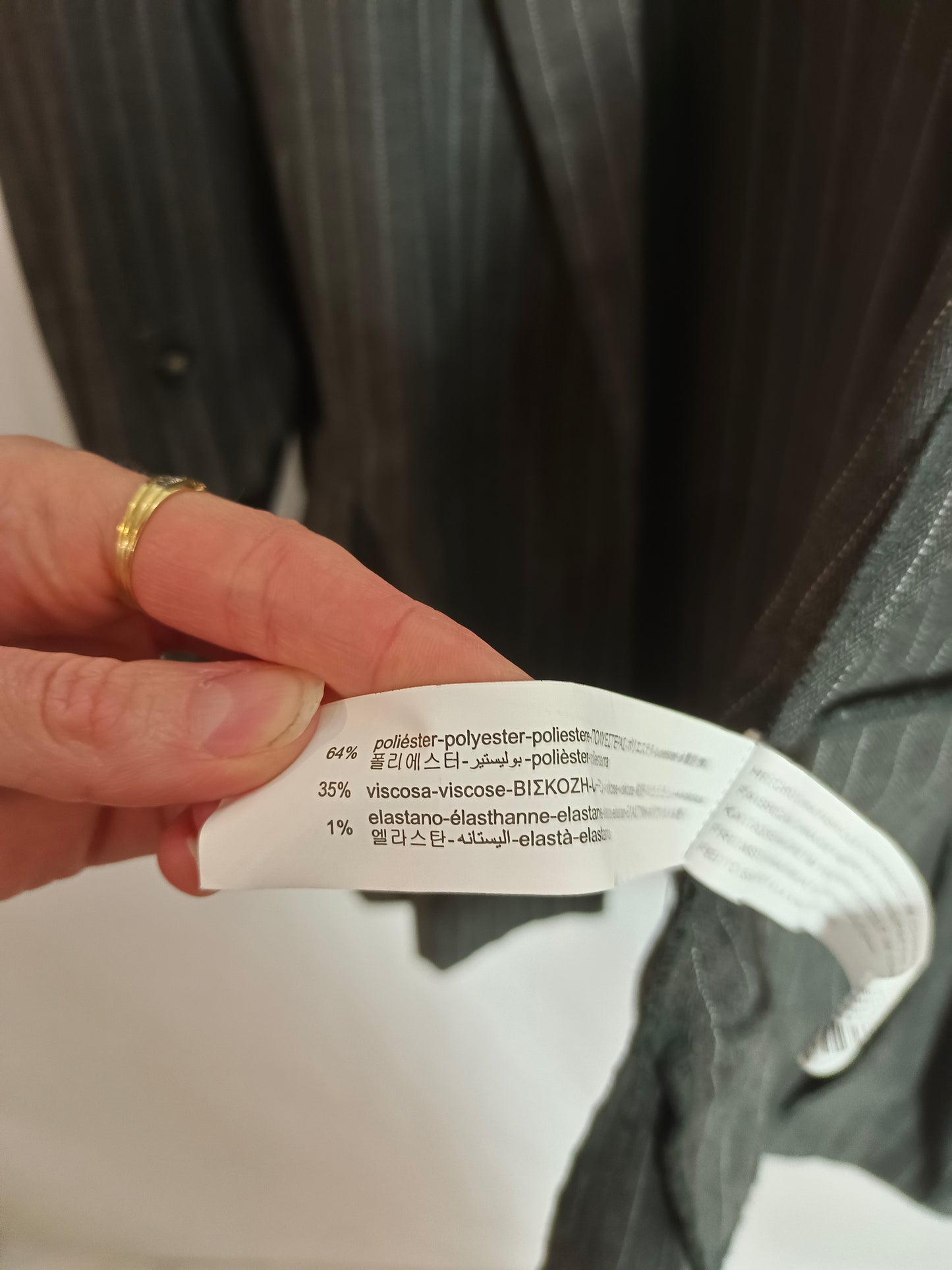 STRADIVARIUS. Blazer gris rayas T.l