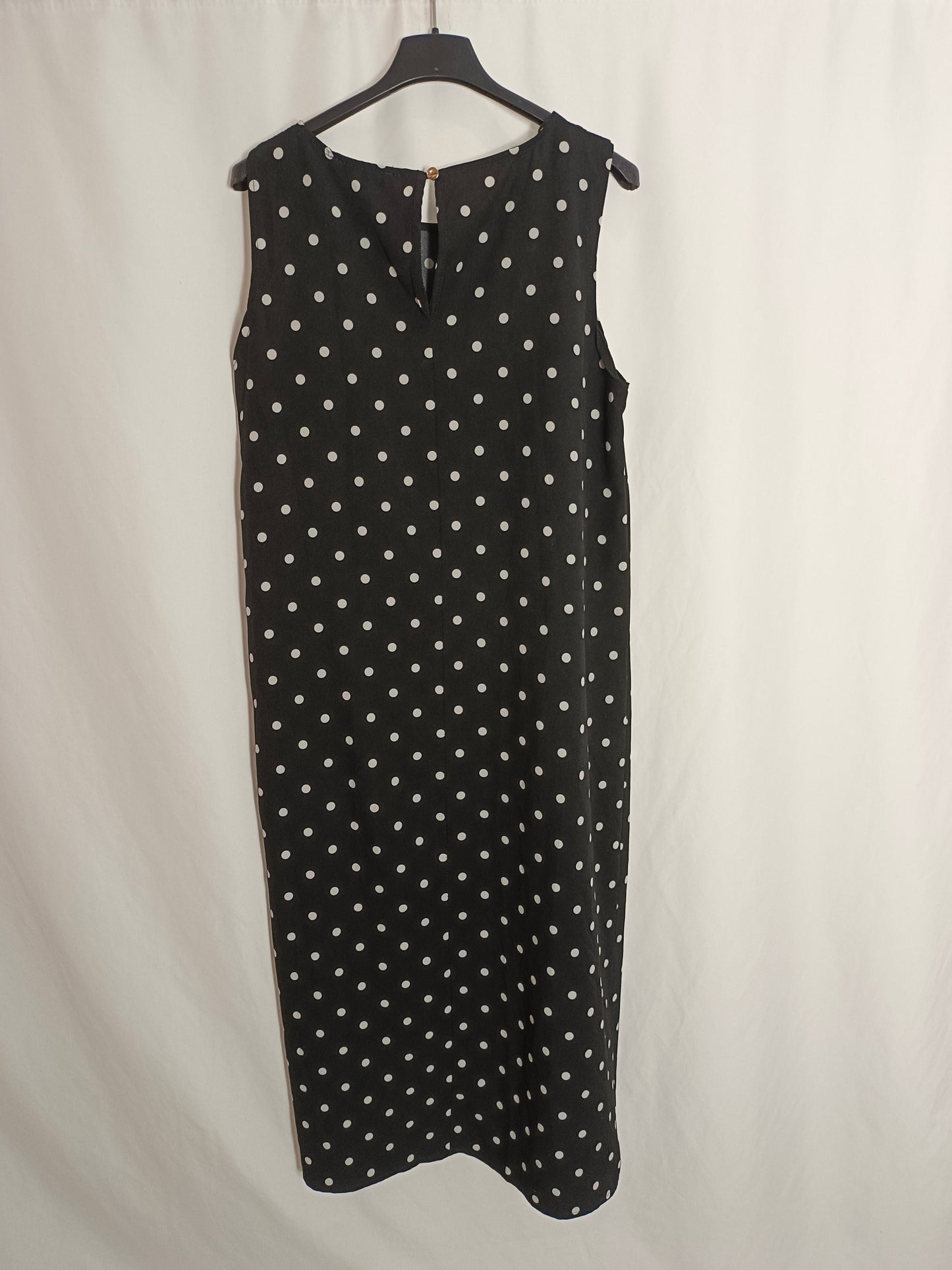 VALENTINA. Black polka dot dress (M)