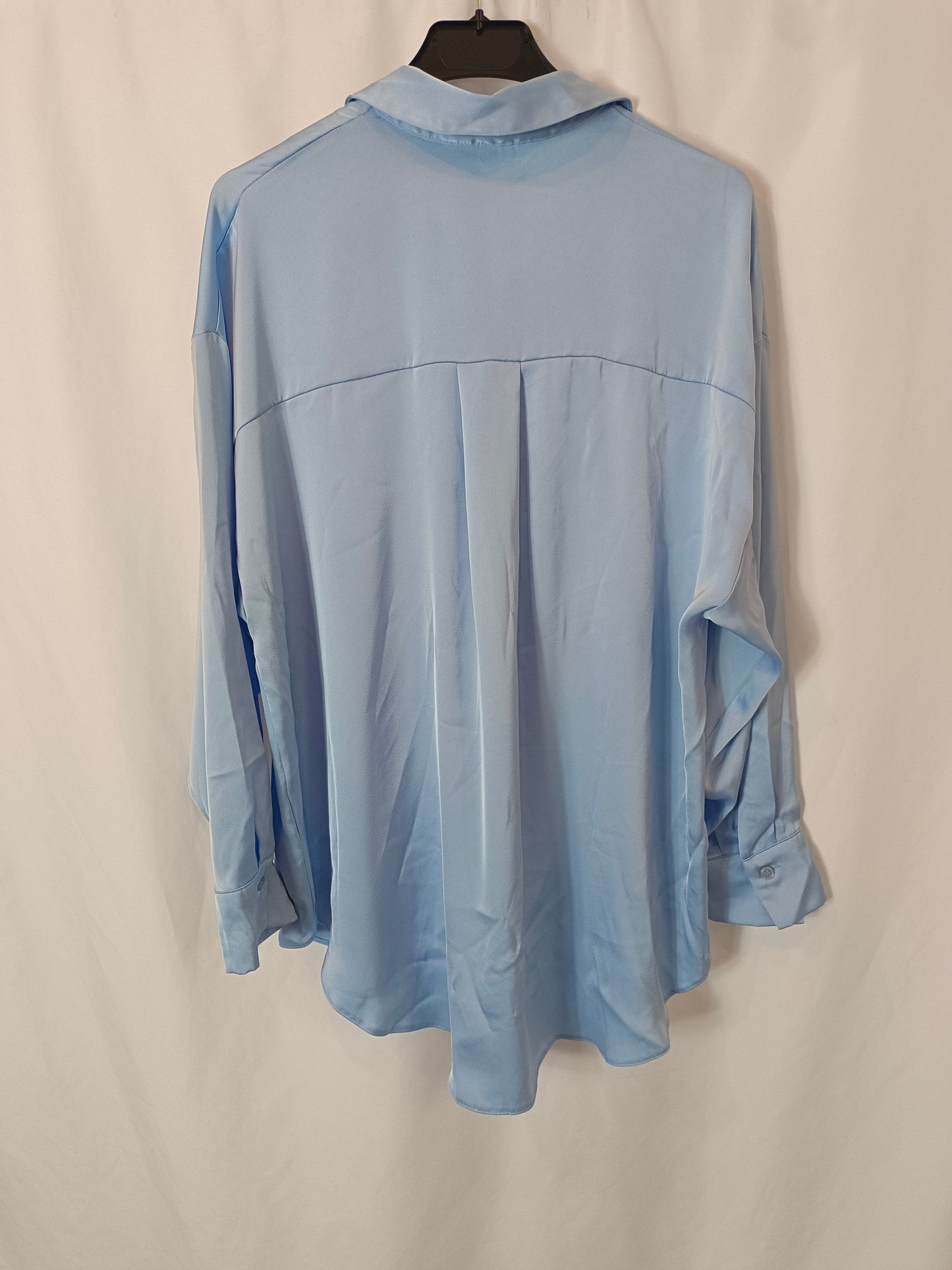 PRIMARK. Blue satin blouse, size 38