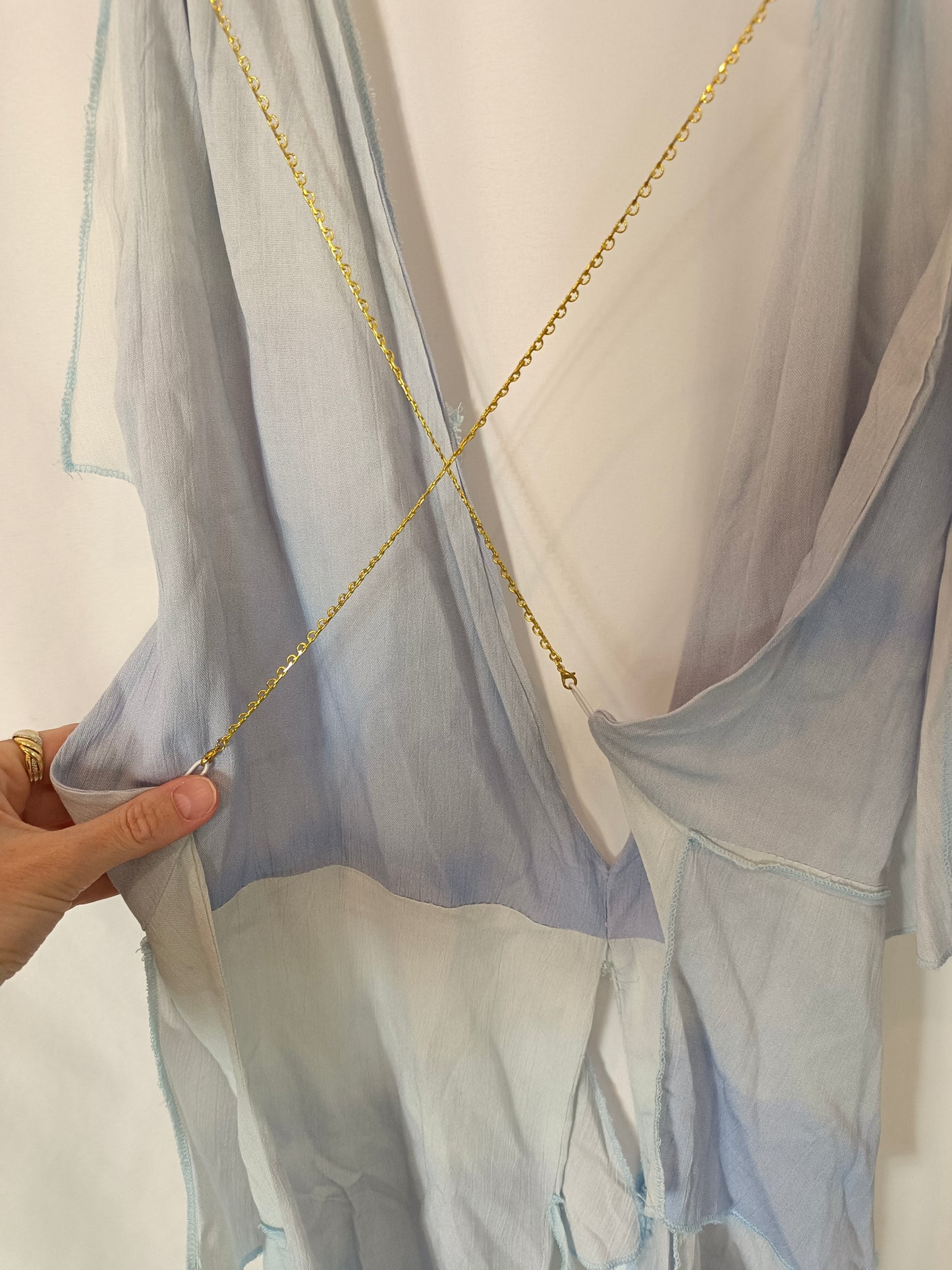 OTHERS. Blue ruffled top TU(s/m)