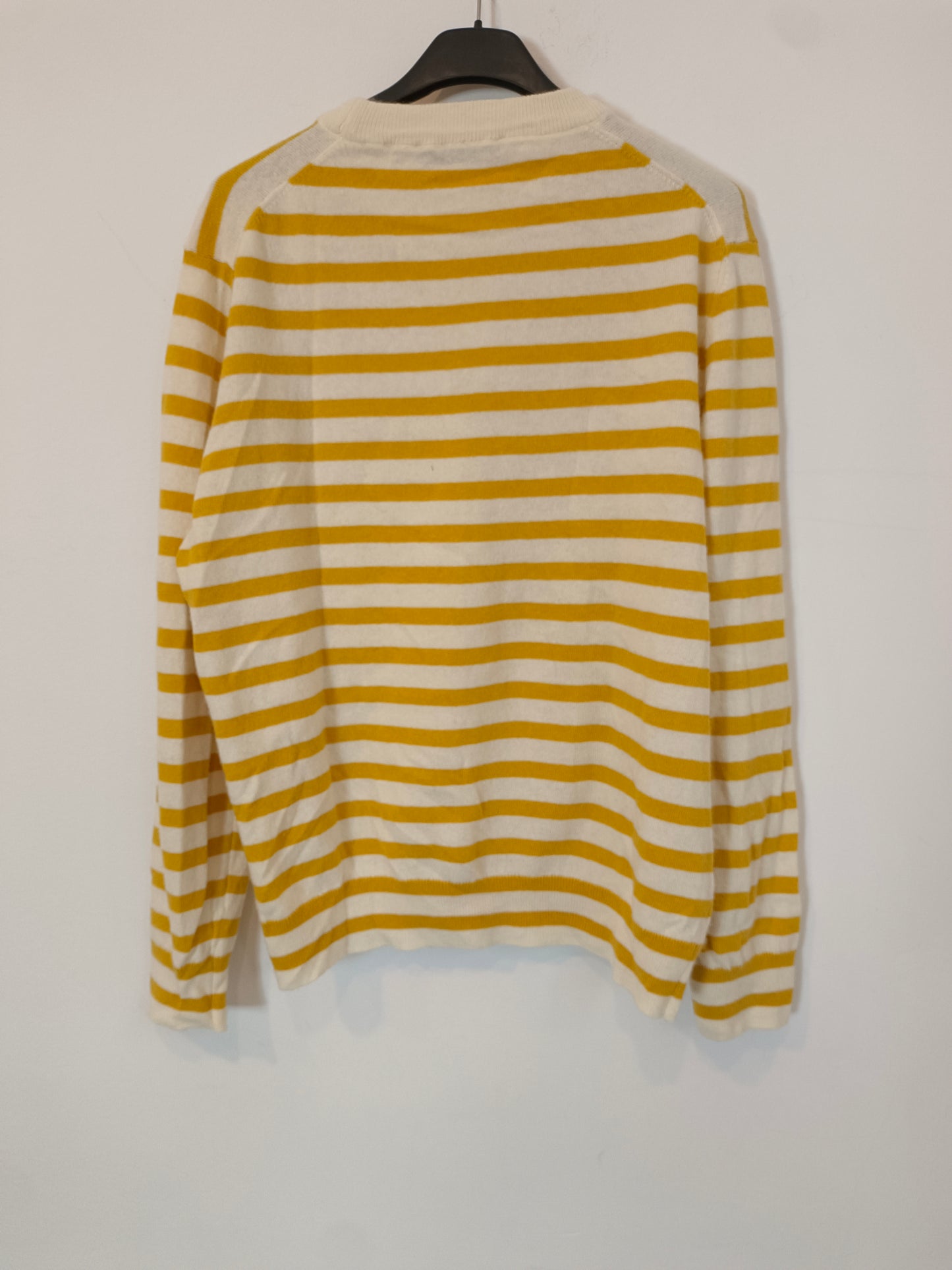 ZARA. Jersey rayas beige y amarillo T.l