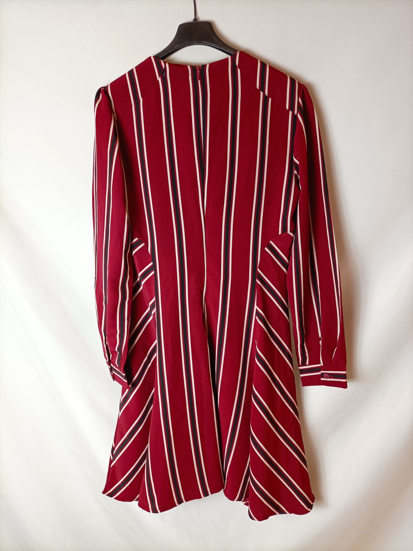 POETE. Striped burgundy dress. TS