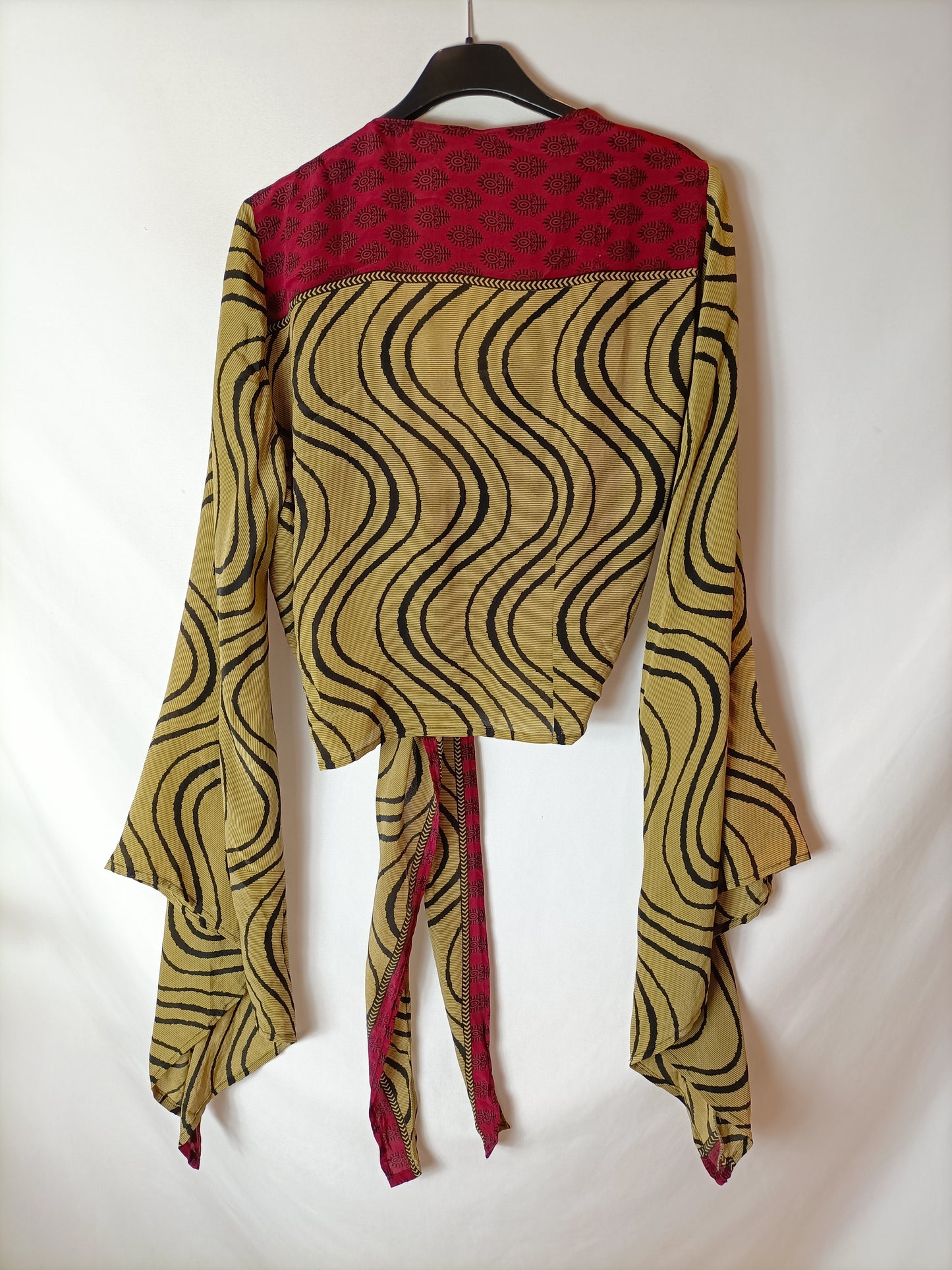 OTRAS. top doble estampado seda T.u(m)