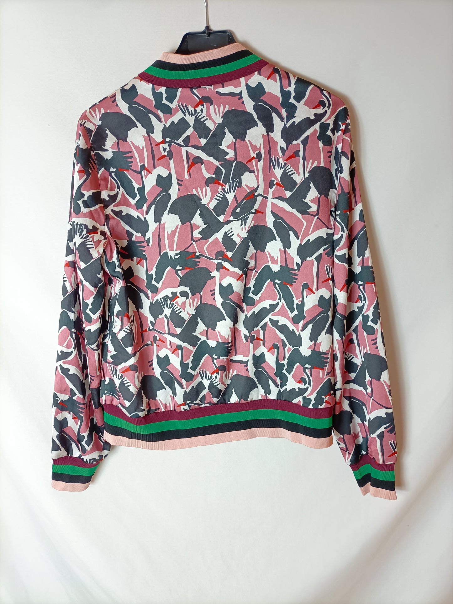 TED BAKER. Printed pink bomber jacket. T 2 (M)
